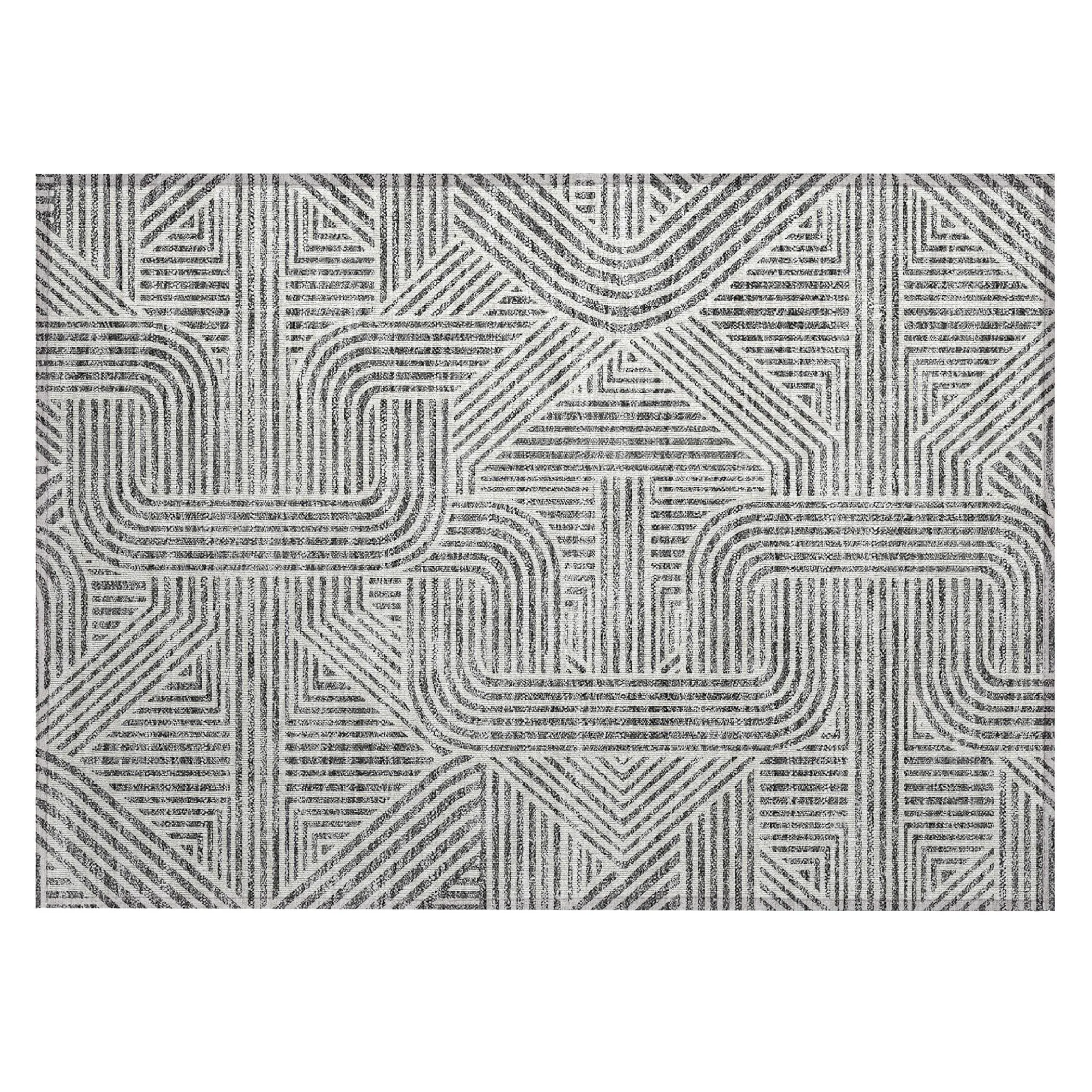 Machine Washable Indoor/ Outdoor Chantille Contemporary Geo Rug