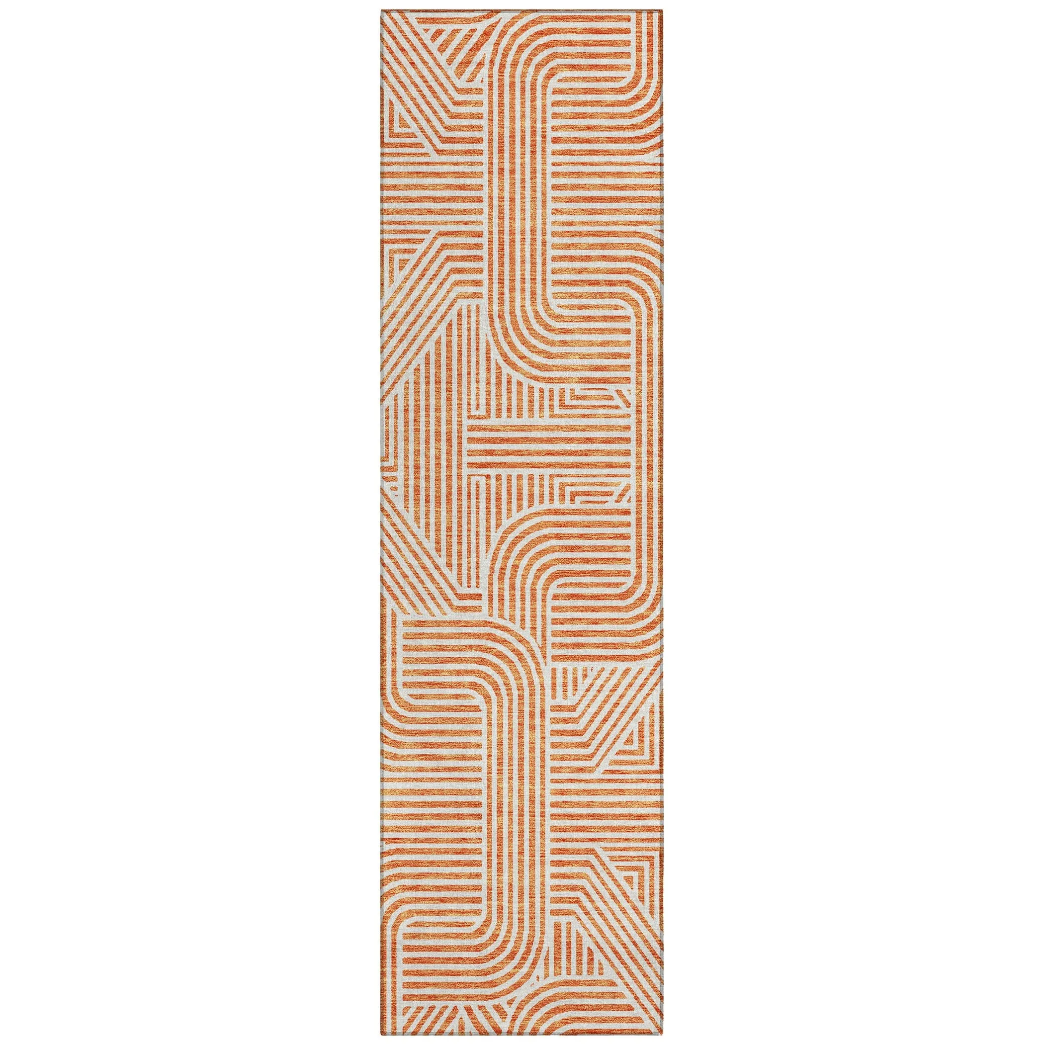 Machine Washable Indoor/ Outdoor Chantille Contemporary Geo Rug