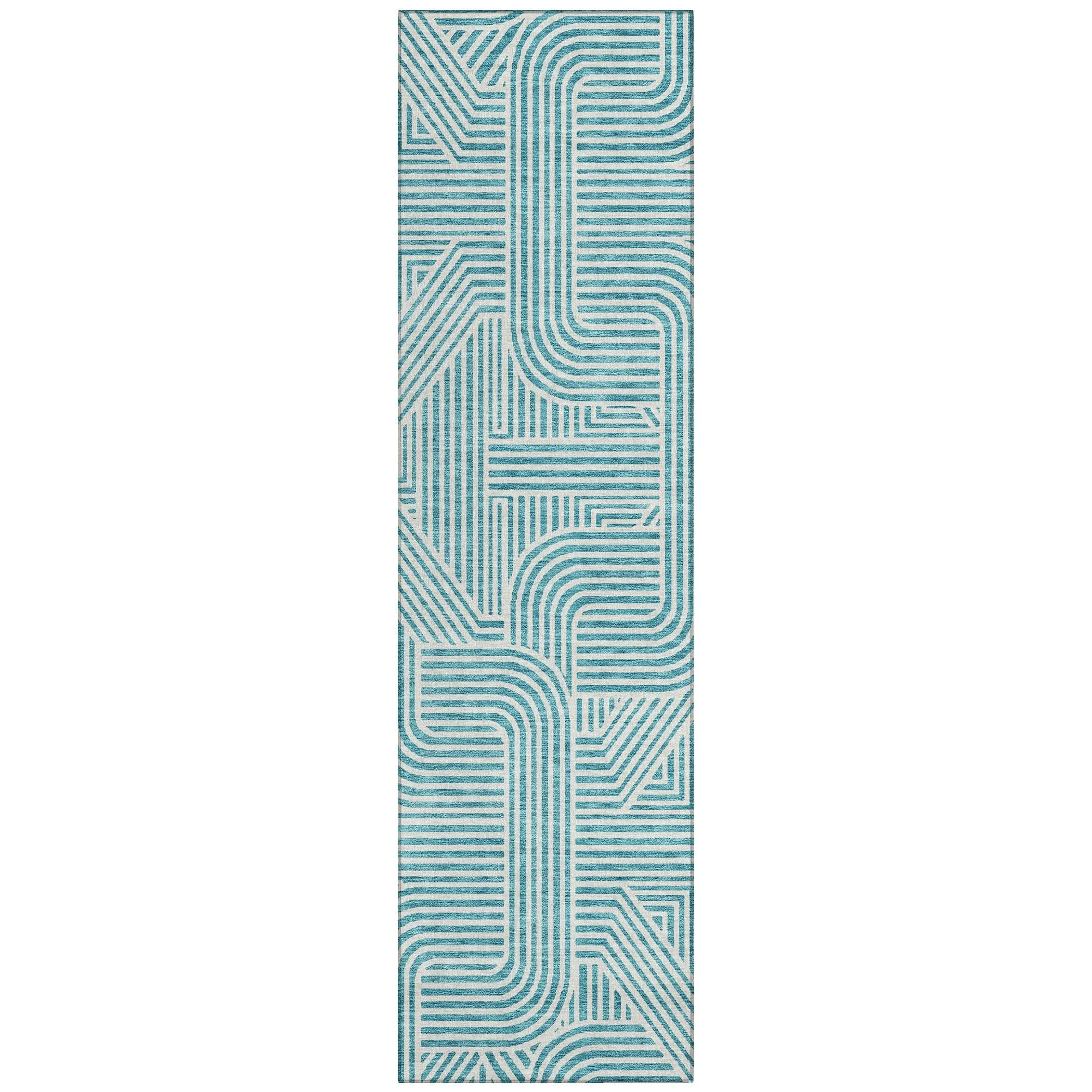 Machine Washable Indoor/ Outdoor Chantille Contemporary Geo Rug
