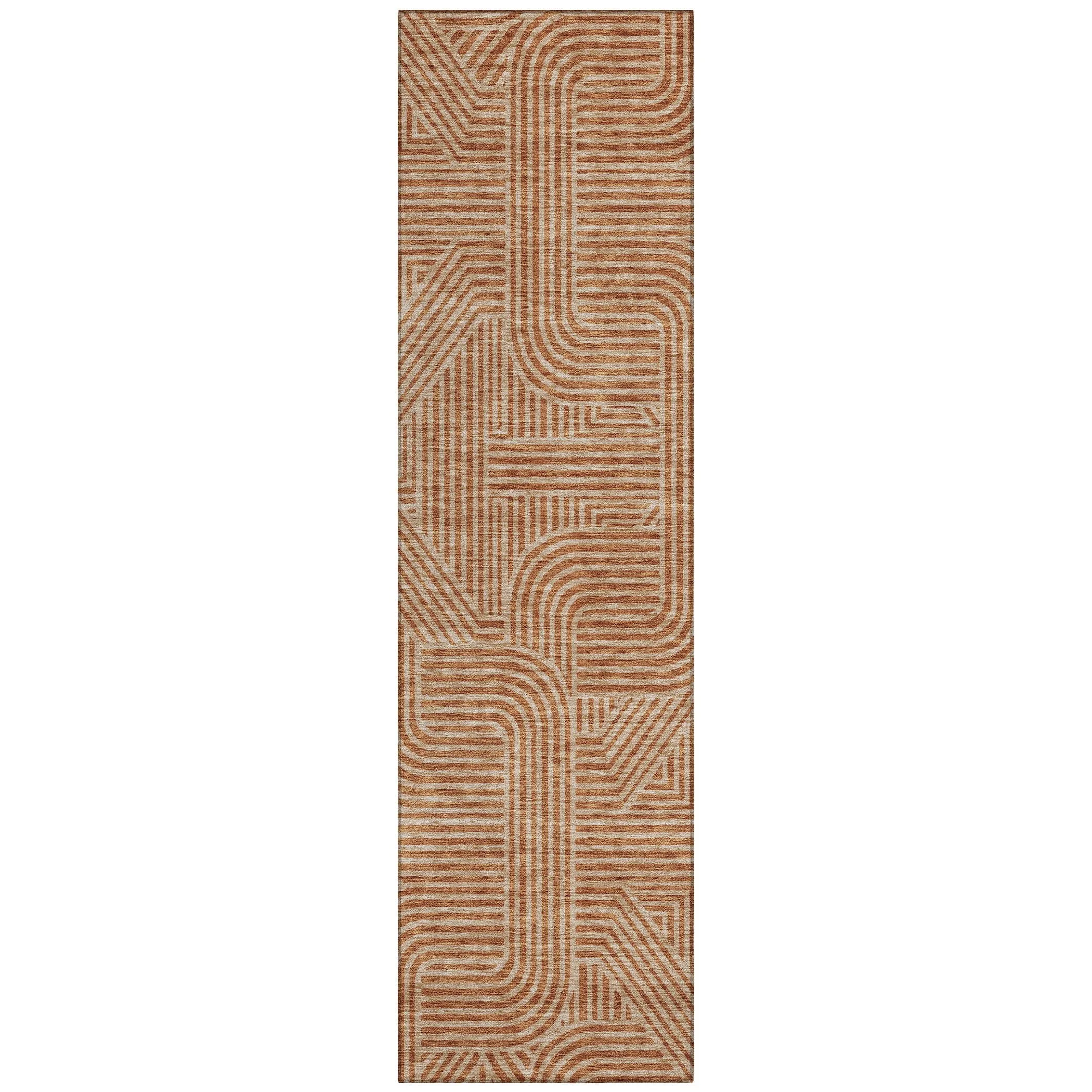 Machine Washable Indoor/ Outdoor Chantille Contemporary Geo Rug