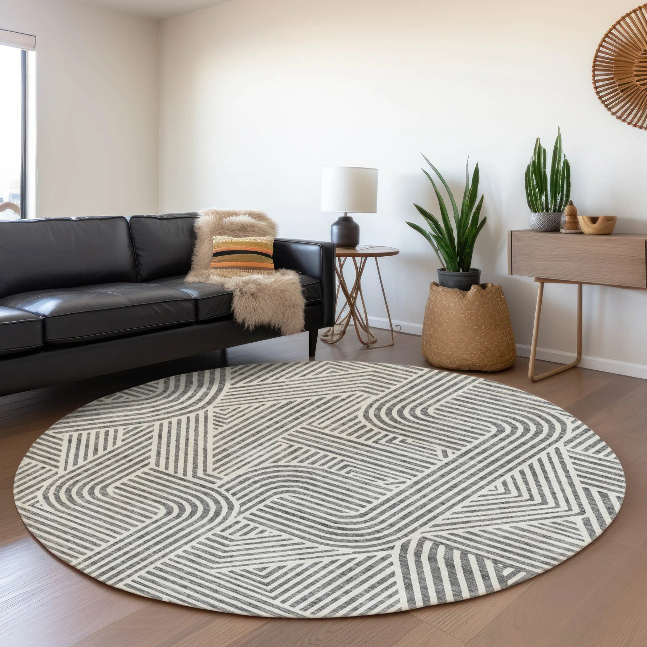 Machine Washable Indoor/ Outdoor Chantille Contemporary Geo Rug