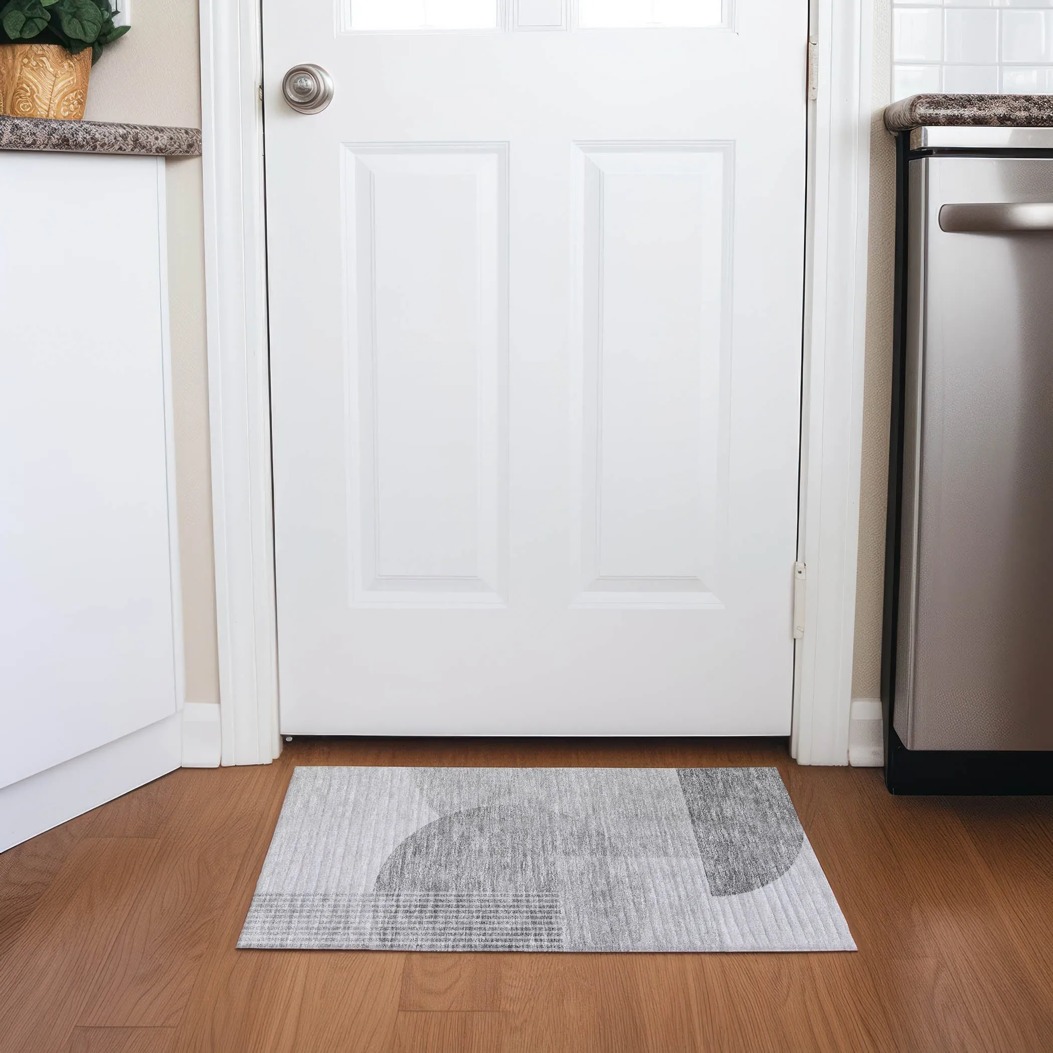 Machine Washable Indoor/ Outdoor Chantille Contemporary Modern Rug