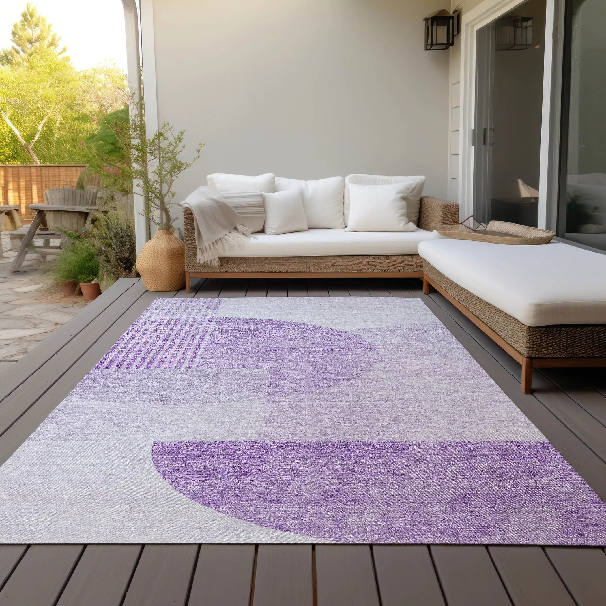Machine Washable Indoor/ Outdoor Chantille Contemporary Modern Rug