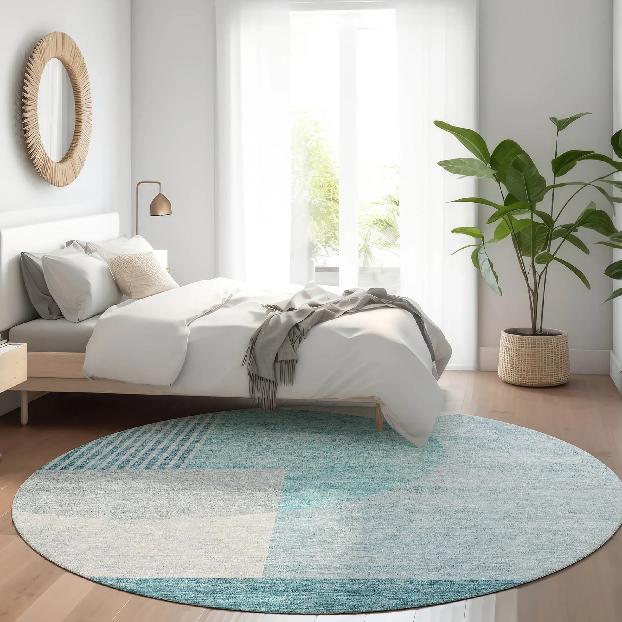 Machine Washable Indoor/ Outdoor Chantille Contemporary Modern Rug
