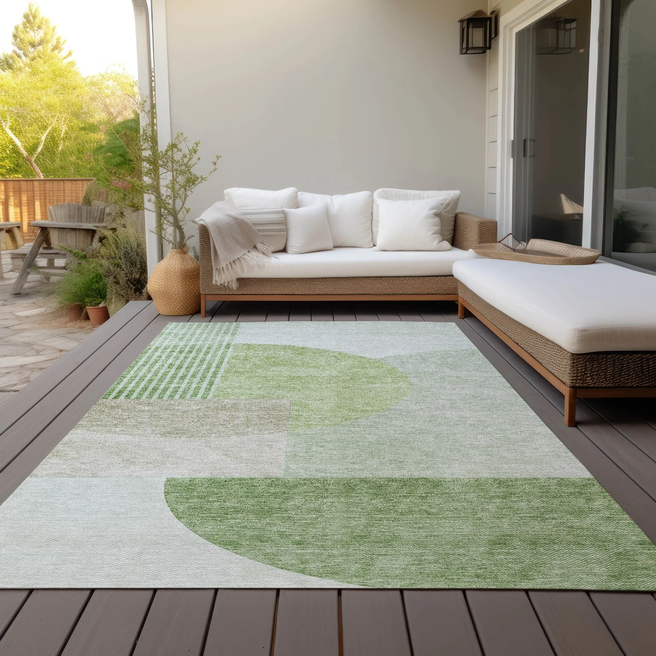 Machine Washable Indoor/ Outdoor Chantille Contemporary Modern Rug