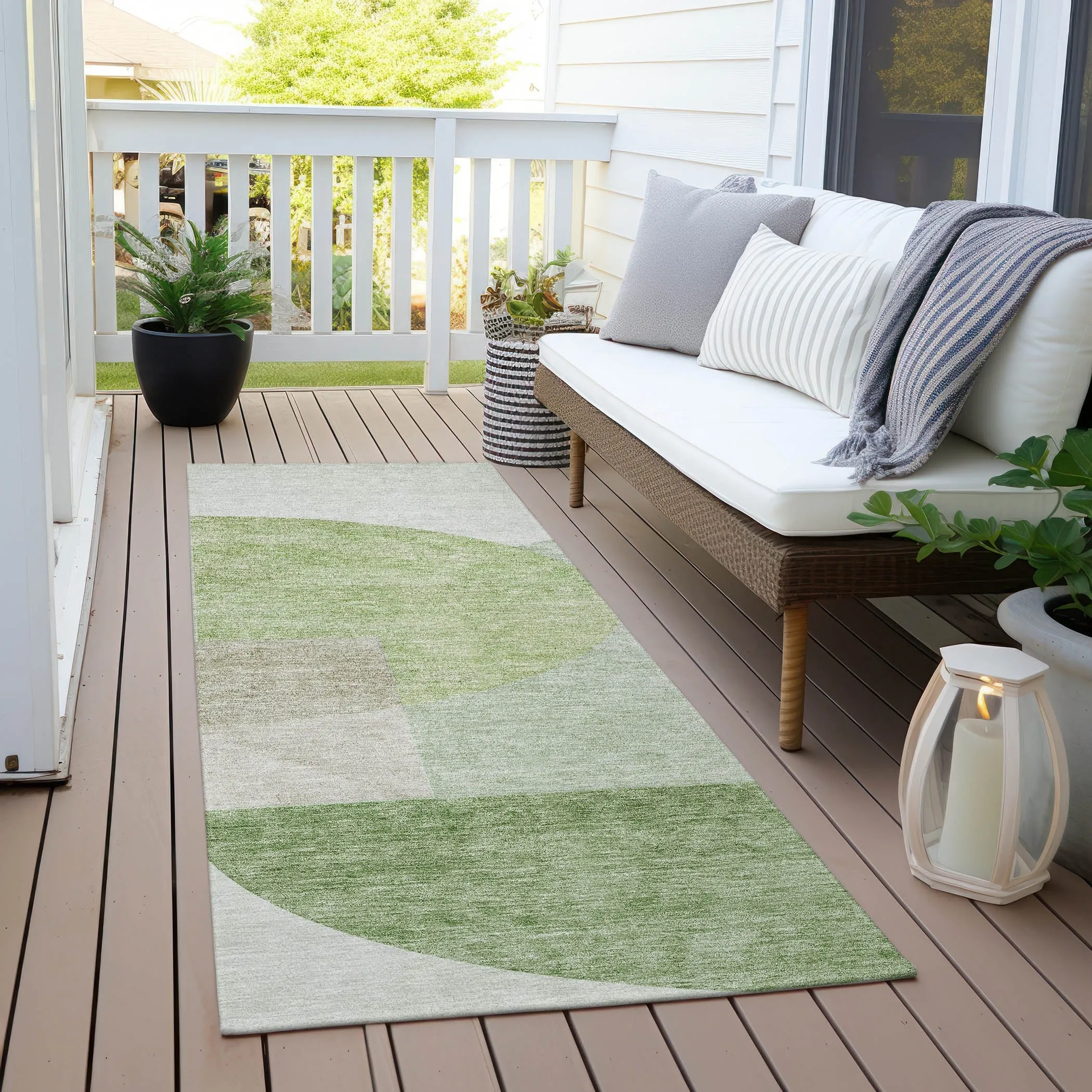 Machine Washable Indoor/ Outdoor Chantille Contemporary Modern Rug