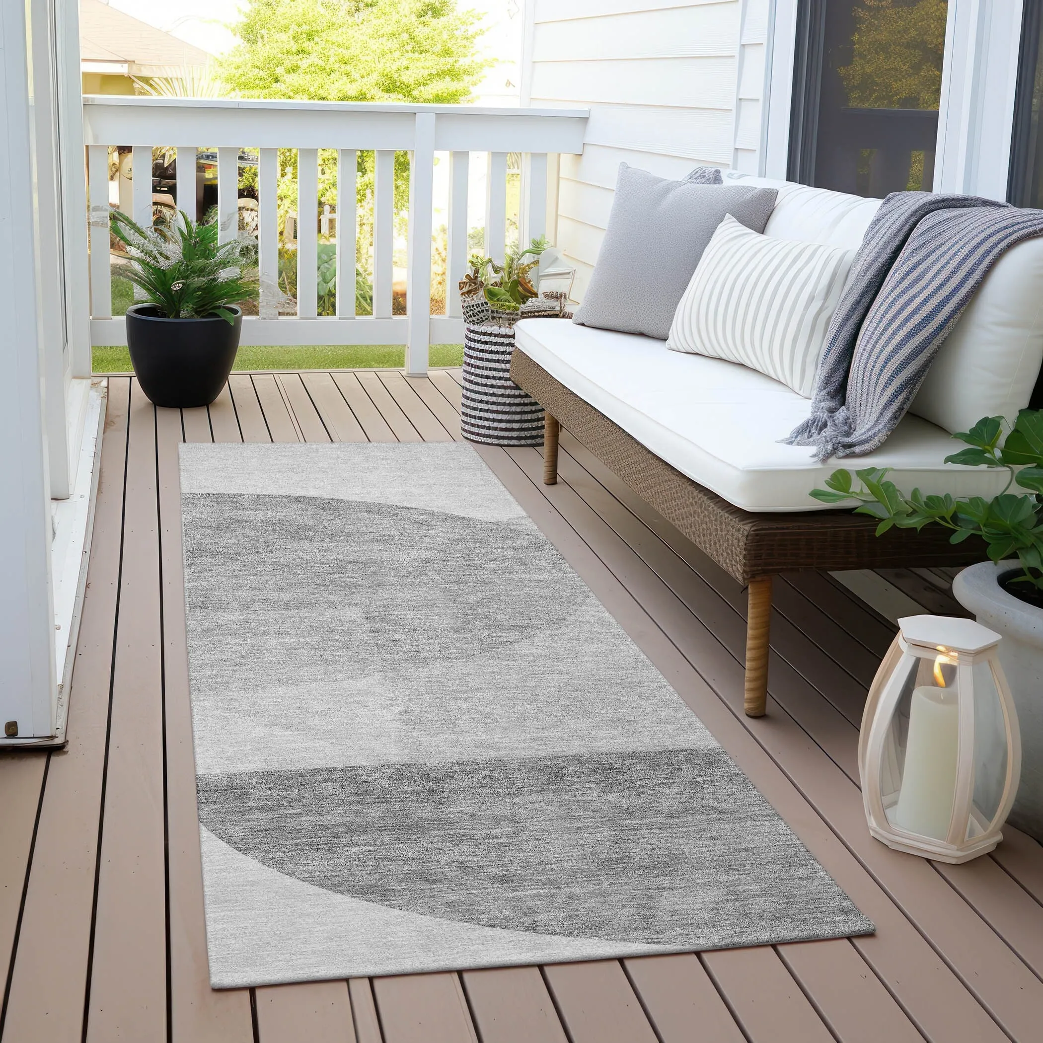 Machine Washable Indoor/ Outdoor Chantille Contemporary Modern Rug