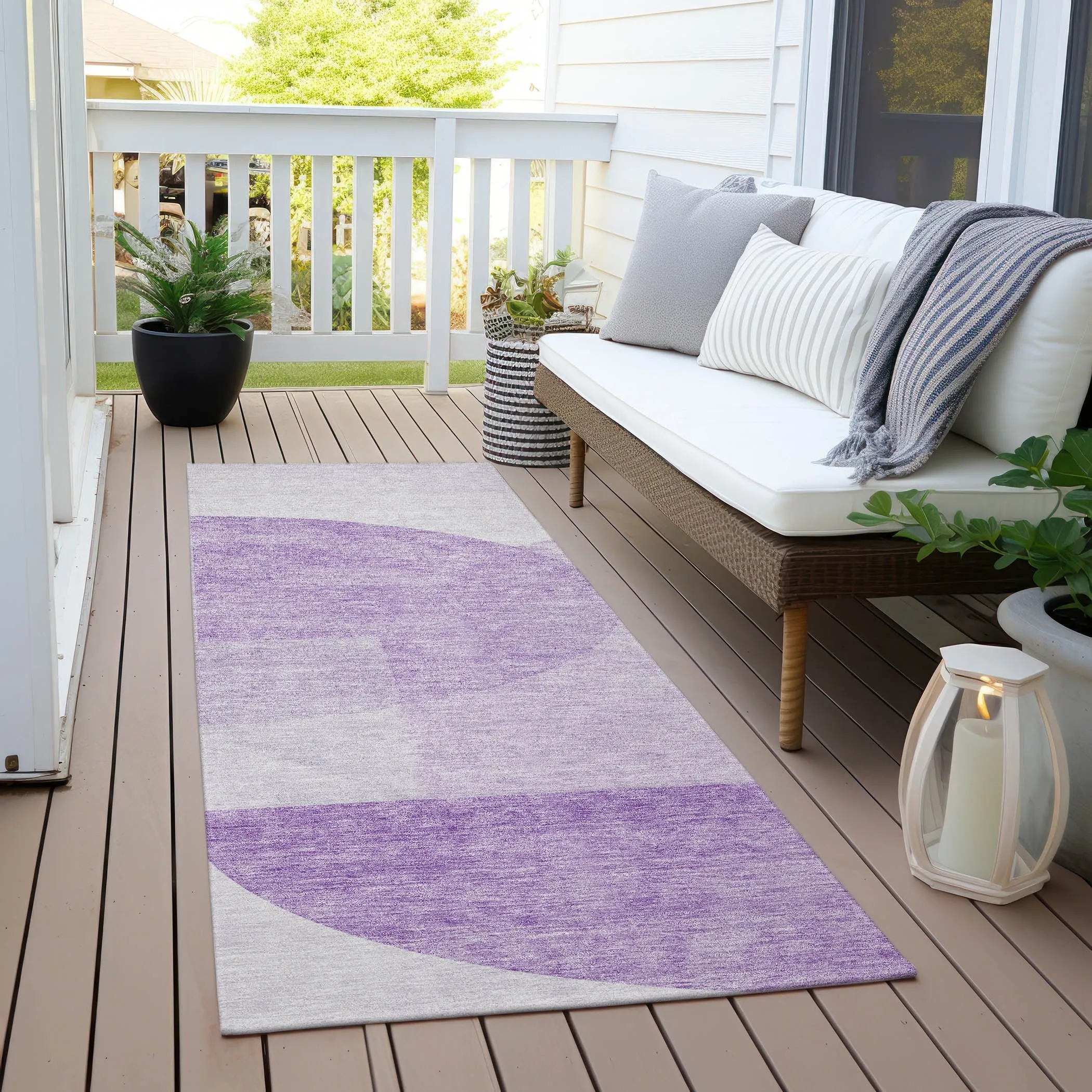 Machine Washable Indoor/ Outdoor Chantille Contemporary Modern Rug