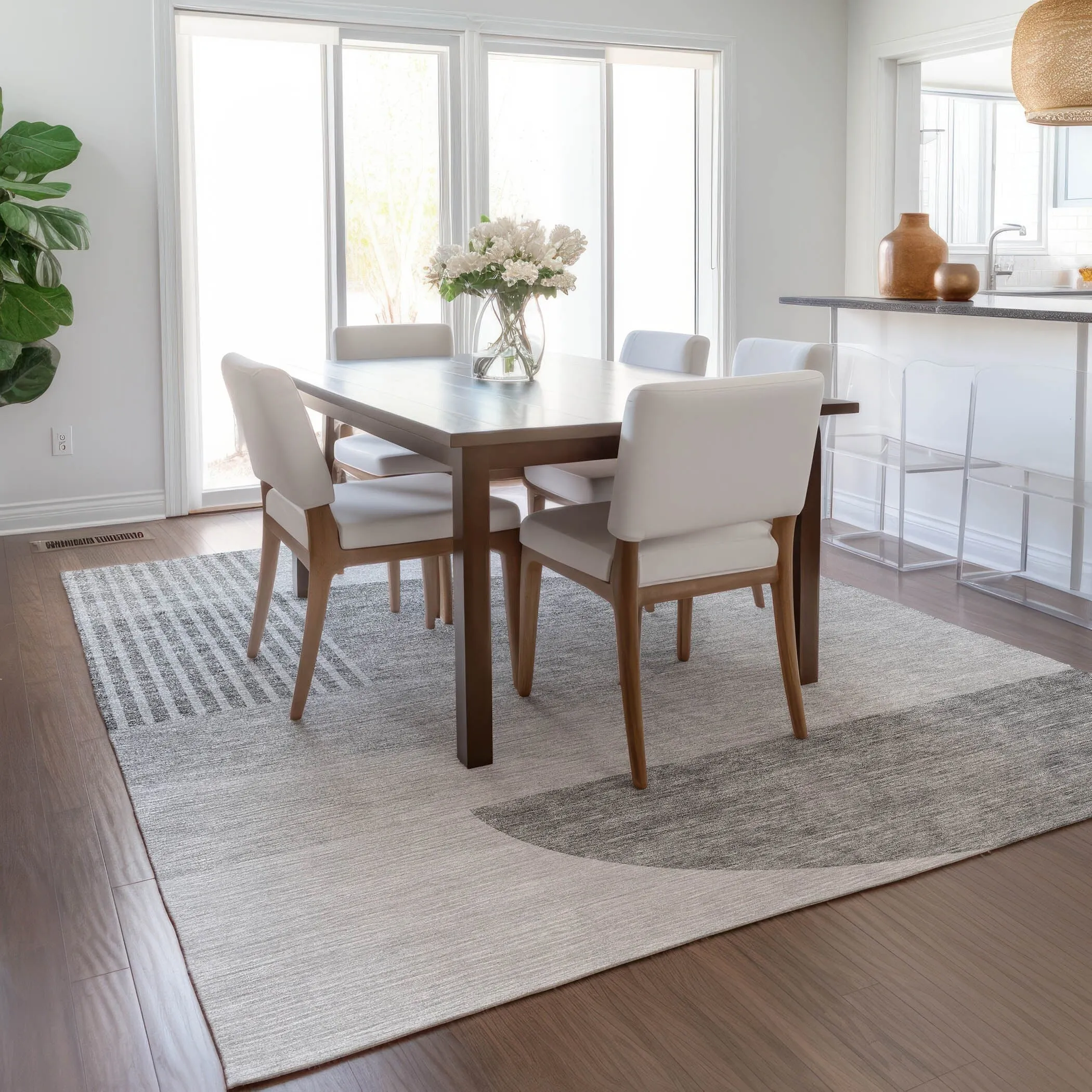 Machine Washable Indoor/ Outdoor Chantille Contemporary Modern Rug