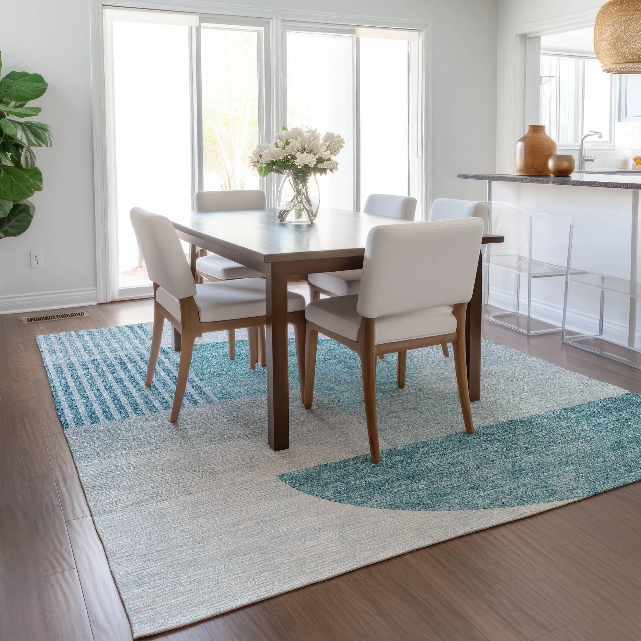 Machine Washable Indoor/ Outdoor Chantille Contemporary Modern Rug
