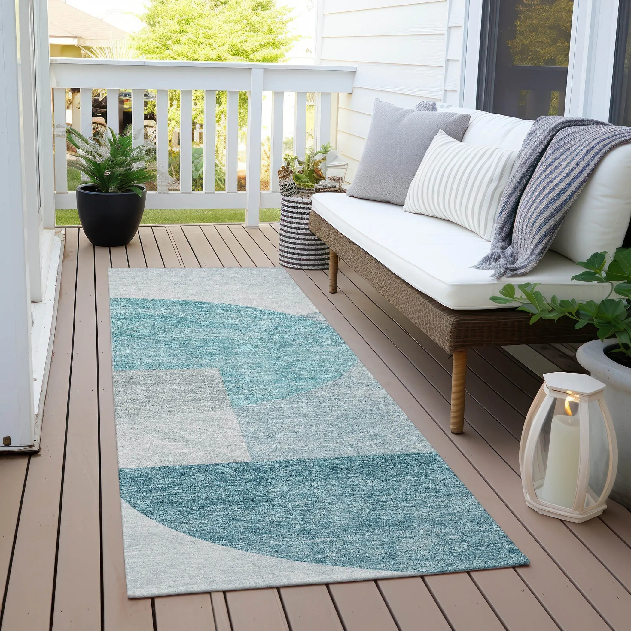Machine Washable Indoor/ Outdoor Chantille Contemporary Modern Rug