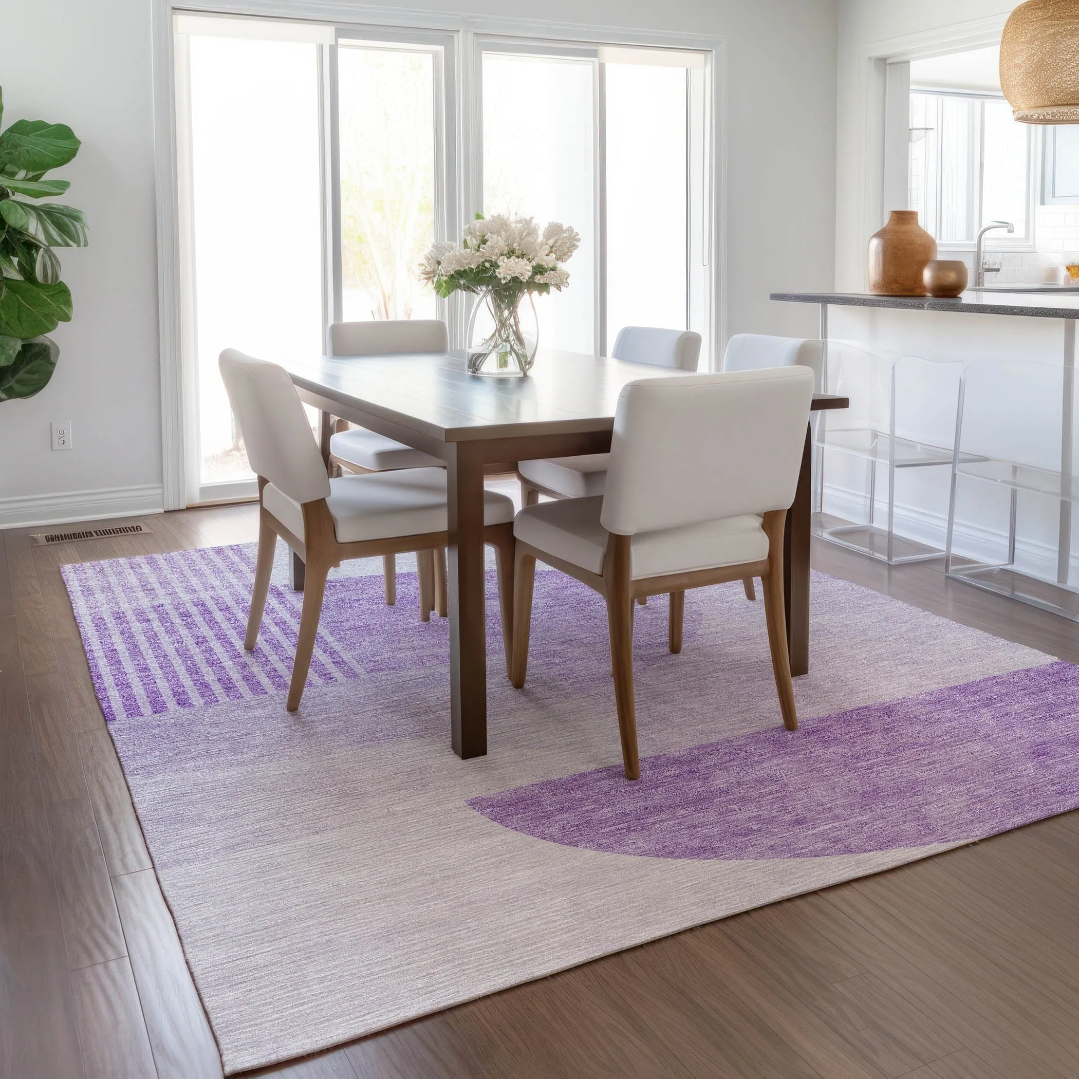 Machine Washable Indoor/ Outdoor Chantille Contemporary Modern Rug