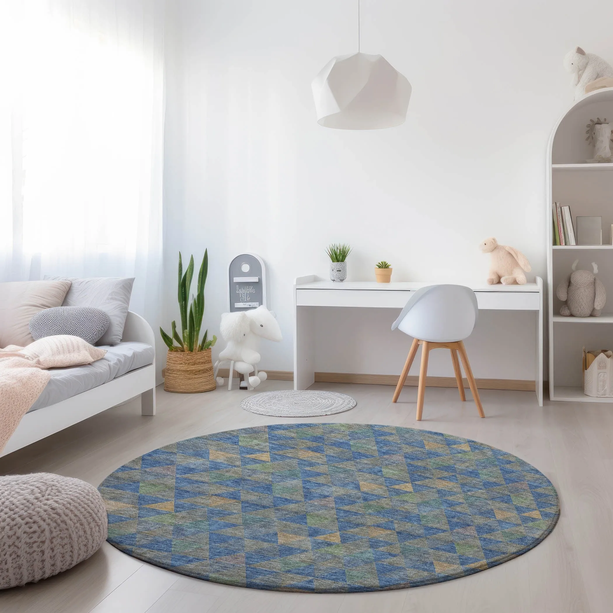 Machine Washable Indoor/ Outdoor Chantille Contemporary Mosaic Rug