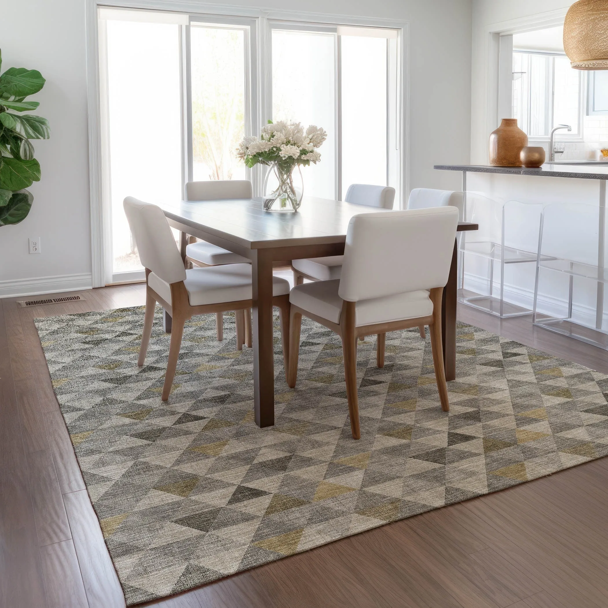 Machine Washable Indoor/ Outdoor Chantille Contemporary Mosaic Rug