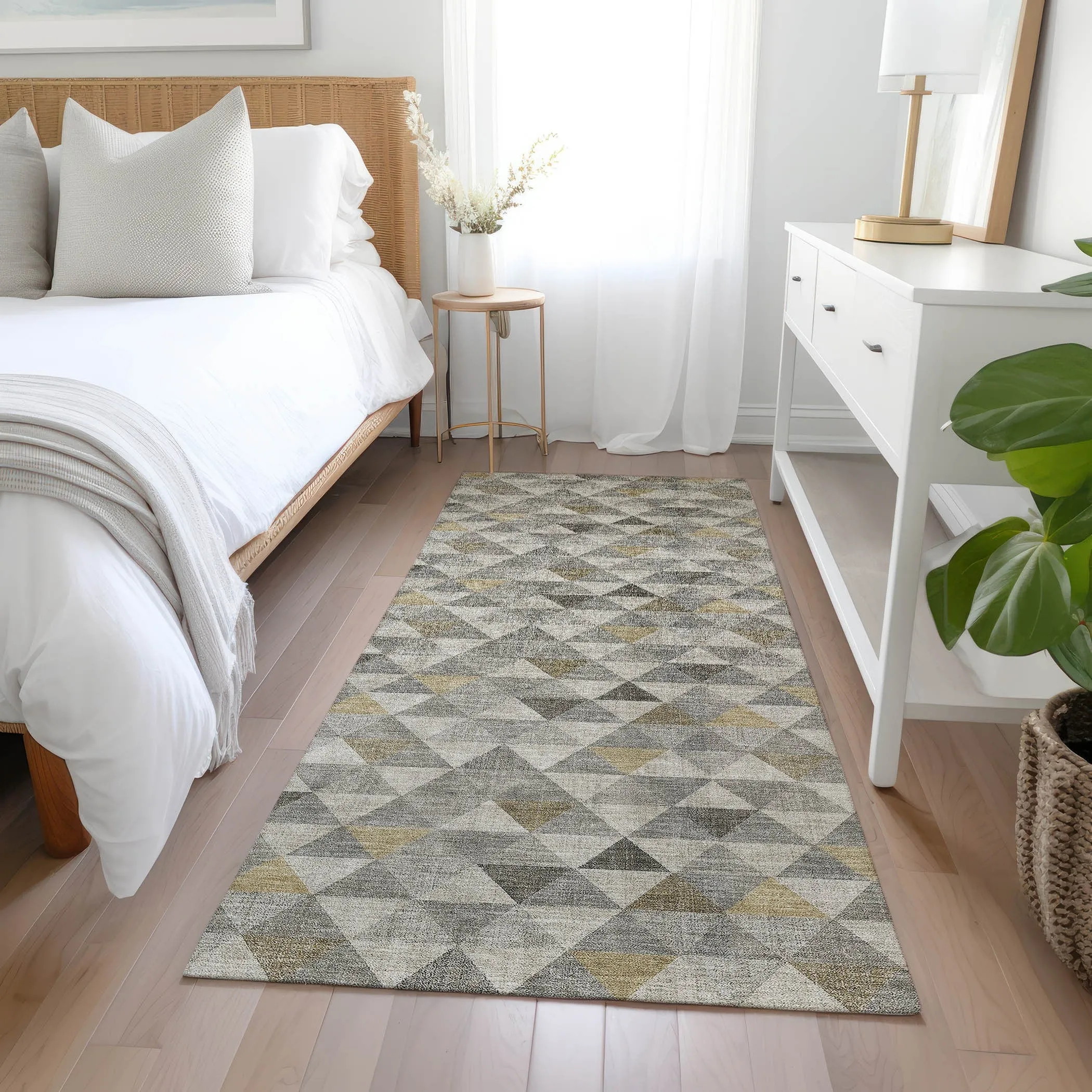 Machine Washable Indoor/ Outdoor Chantille Contemporary Mosaic Rug