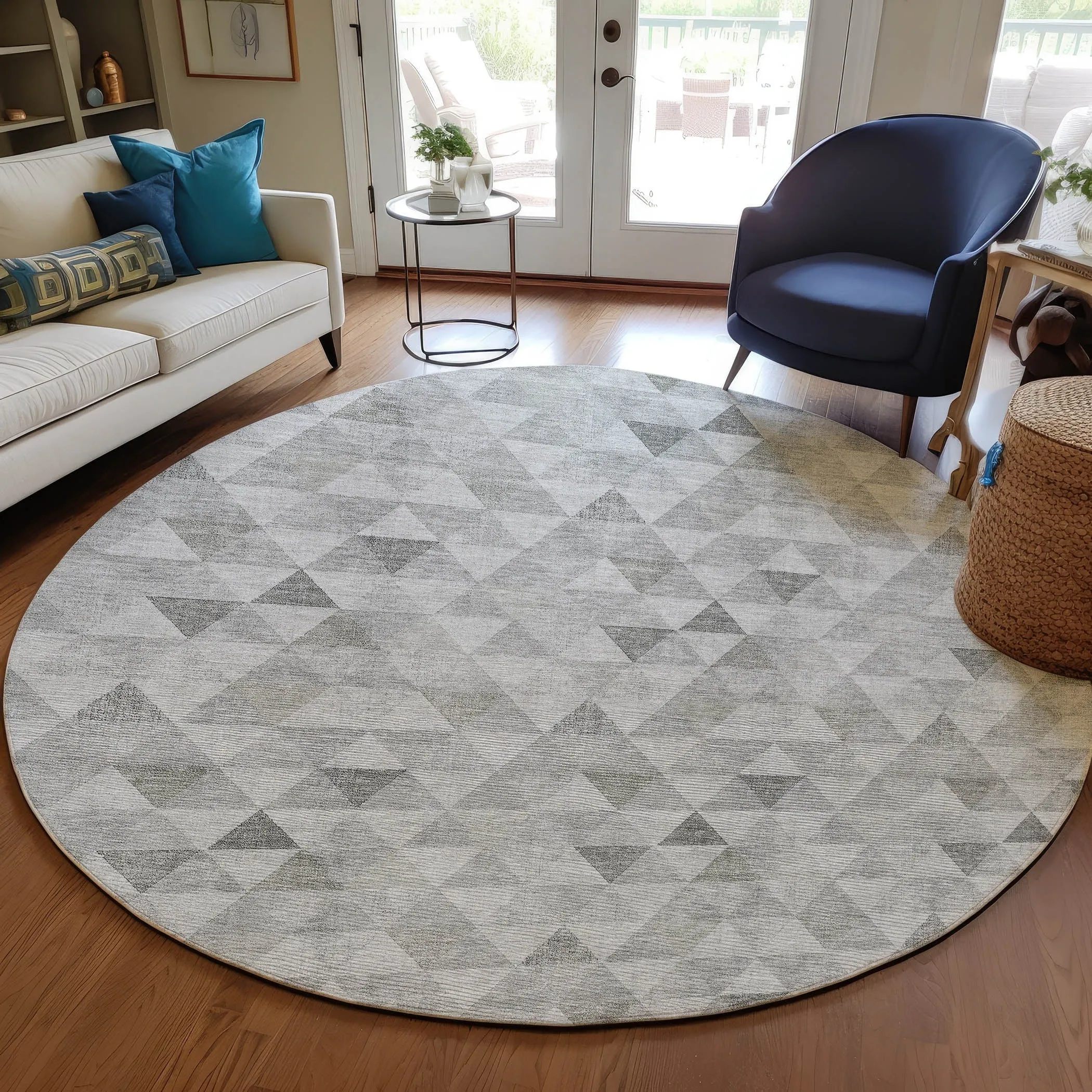 Machine Washable Indoor/ Outdoor Chantille Contemporary Mosaic Rug