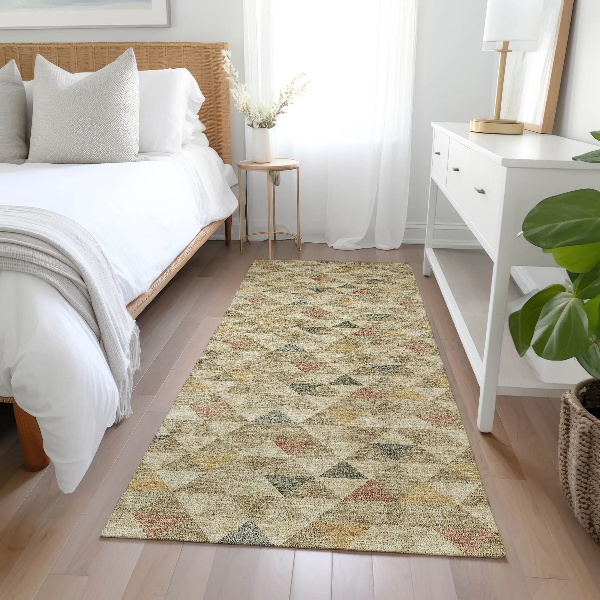Machine Washable Indoor/ Outdoor Chantille Contemporary Mosaic Rug