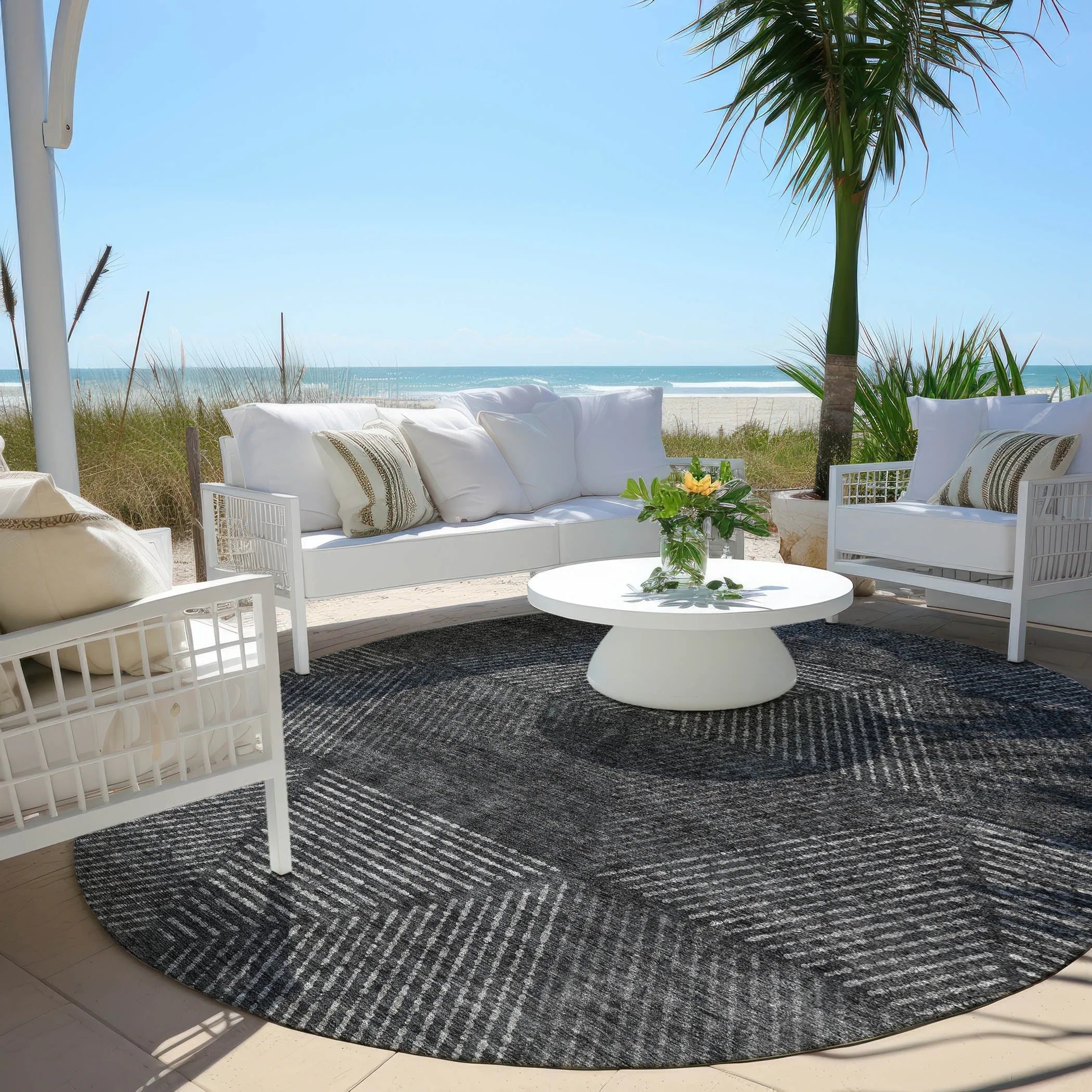Machine Washable Indoor/ Outdoor Chantille Contemporary Prism Rug