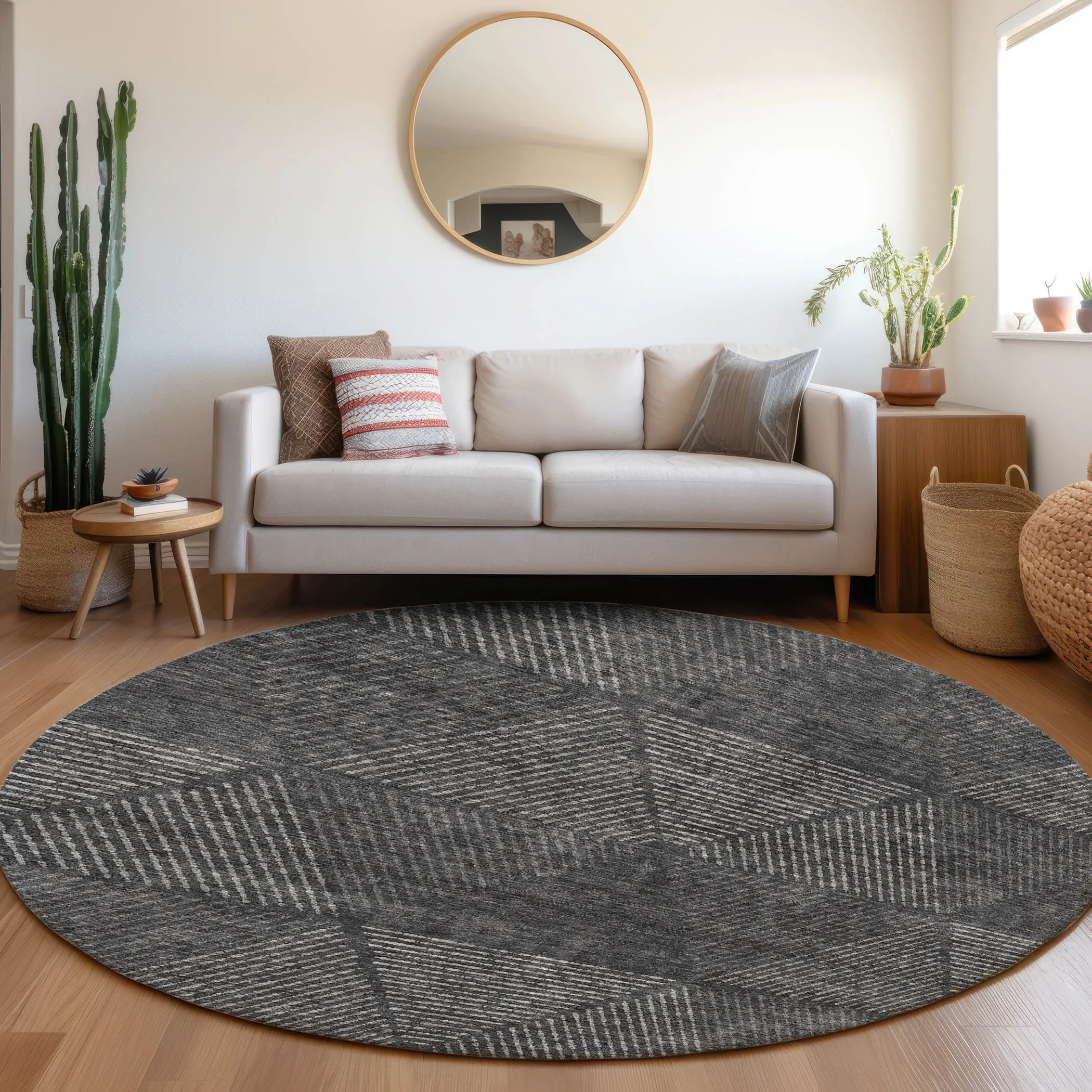 Machine Washable Indoor/ Outdoor Chantille Contemporary Prism Rug