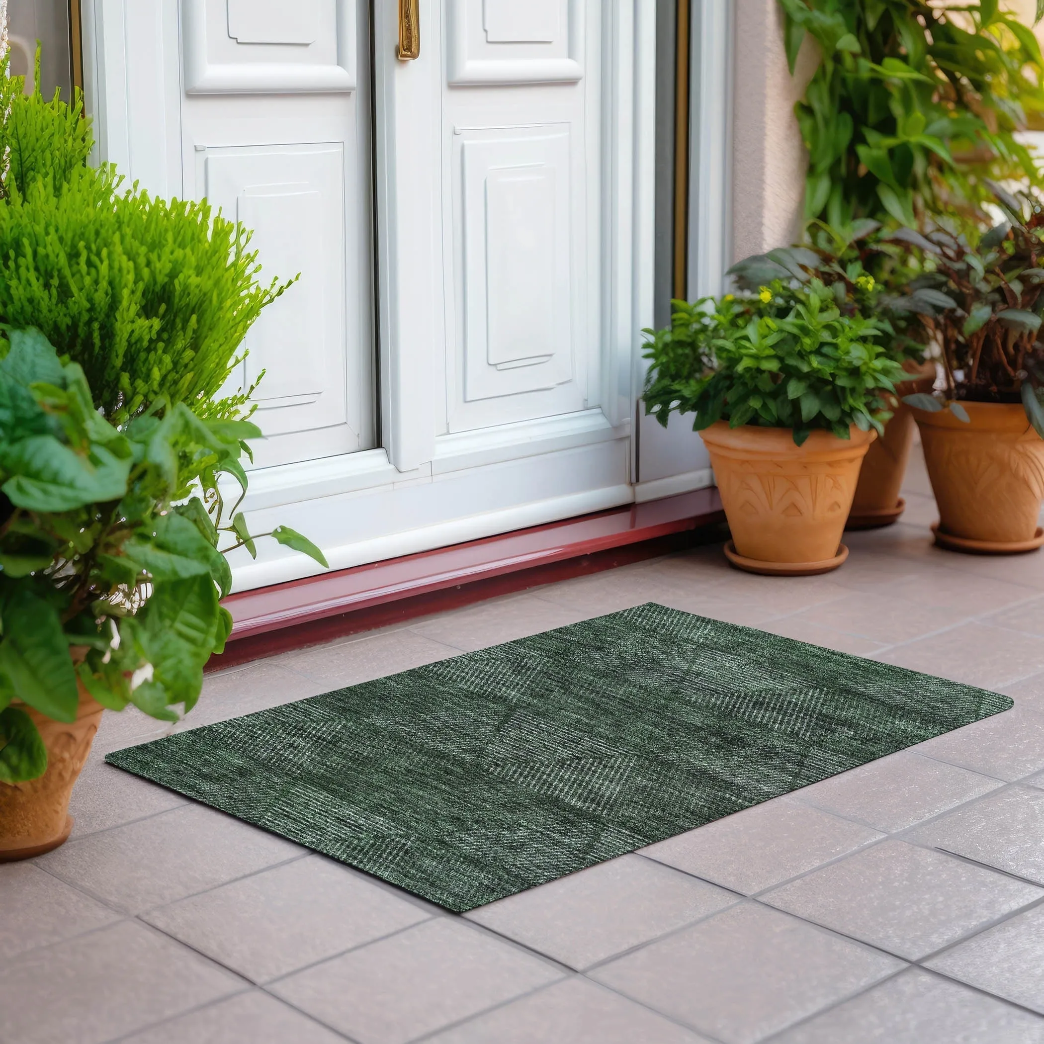 Machine Washable Indoor/ Outdoor Chantille Contemporary Prism Rug