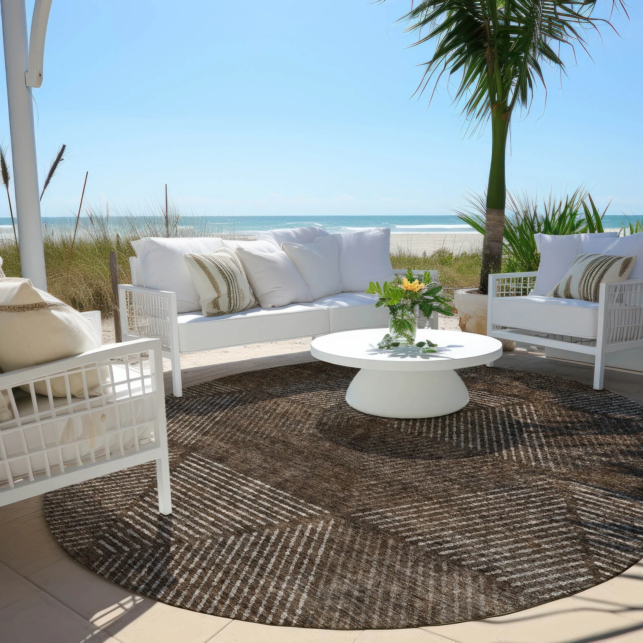 Machine Washable Indoor/ Outdoor Chantille Contemporary Prism Rug
