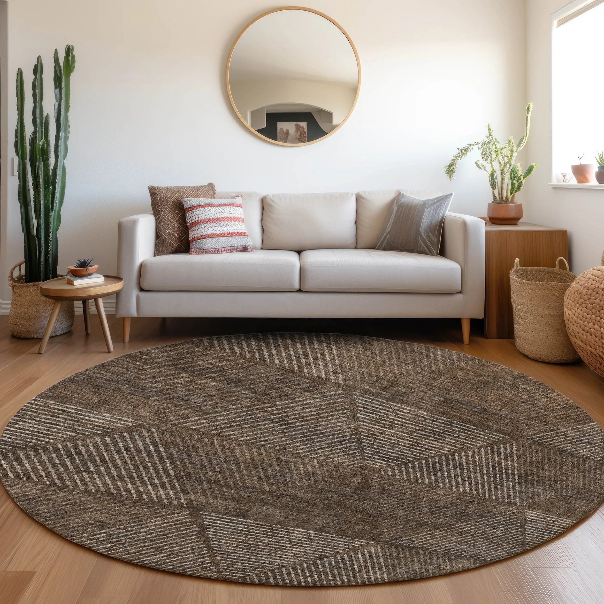 Machine Washable Indoor/ Outdoor Chantille Contemporary Prism Rug