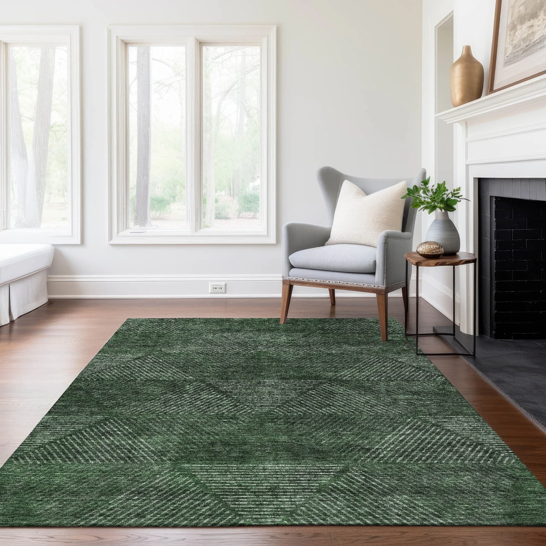 Machine Washable Indoor/ Outdoor Chantille Contemporary Prism Rug