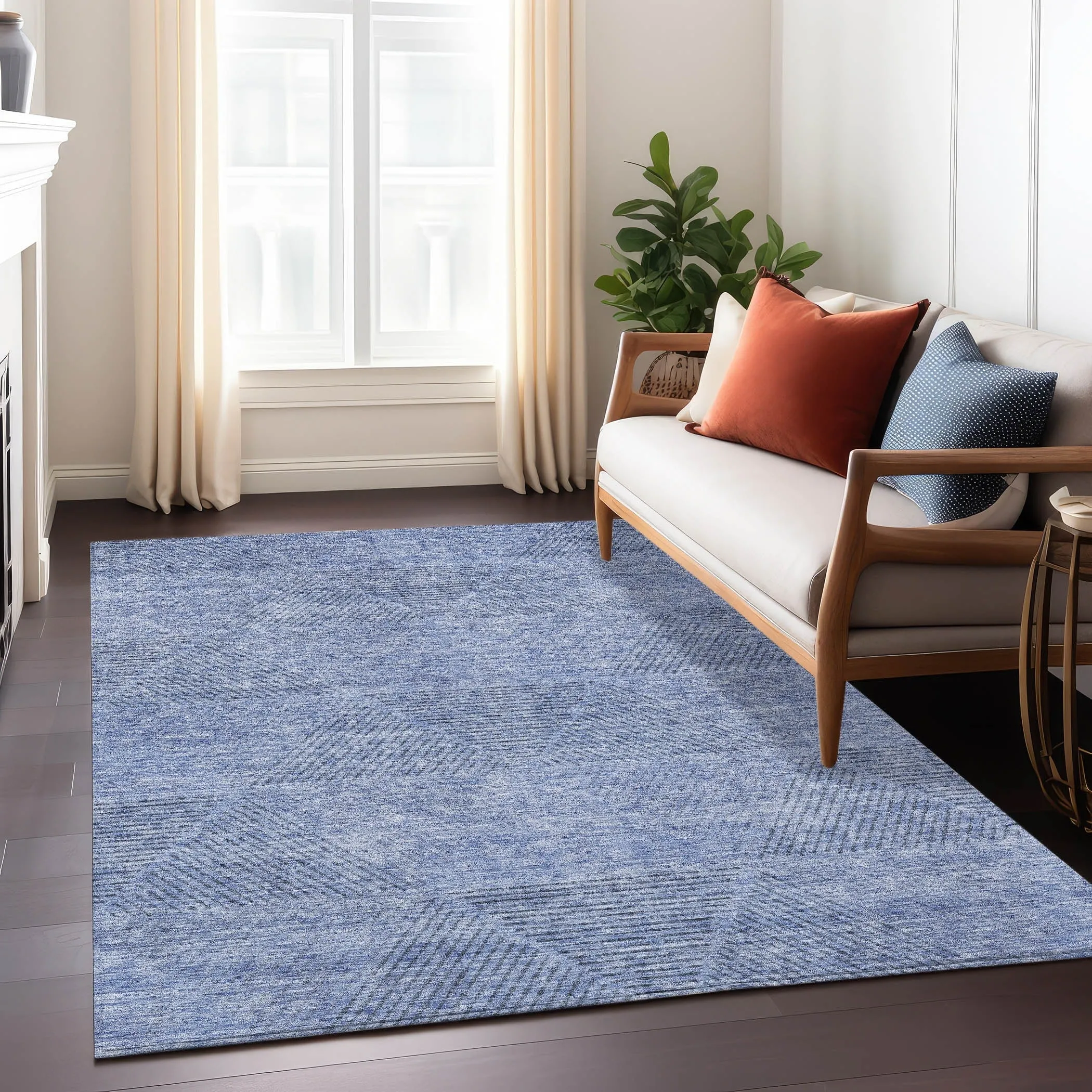 Machine Washable Indoor/ Outdoor Chantille Contemporary Prism Rug