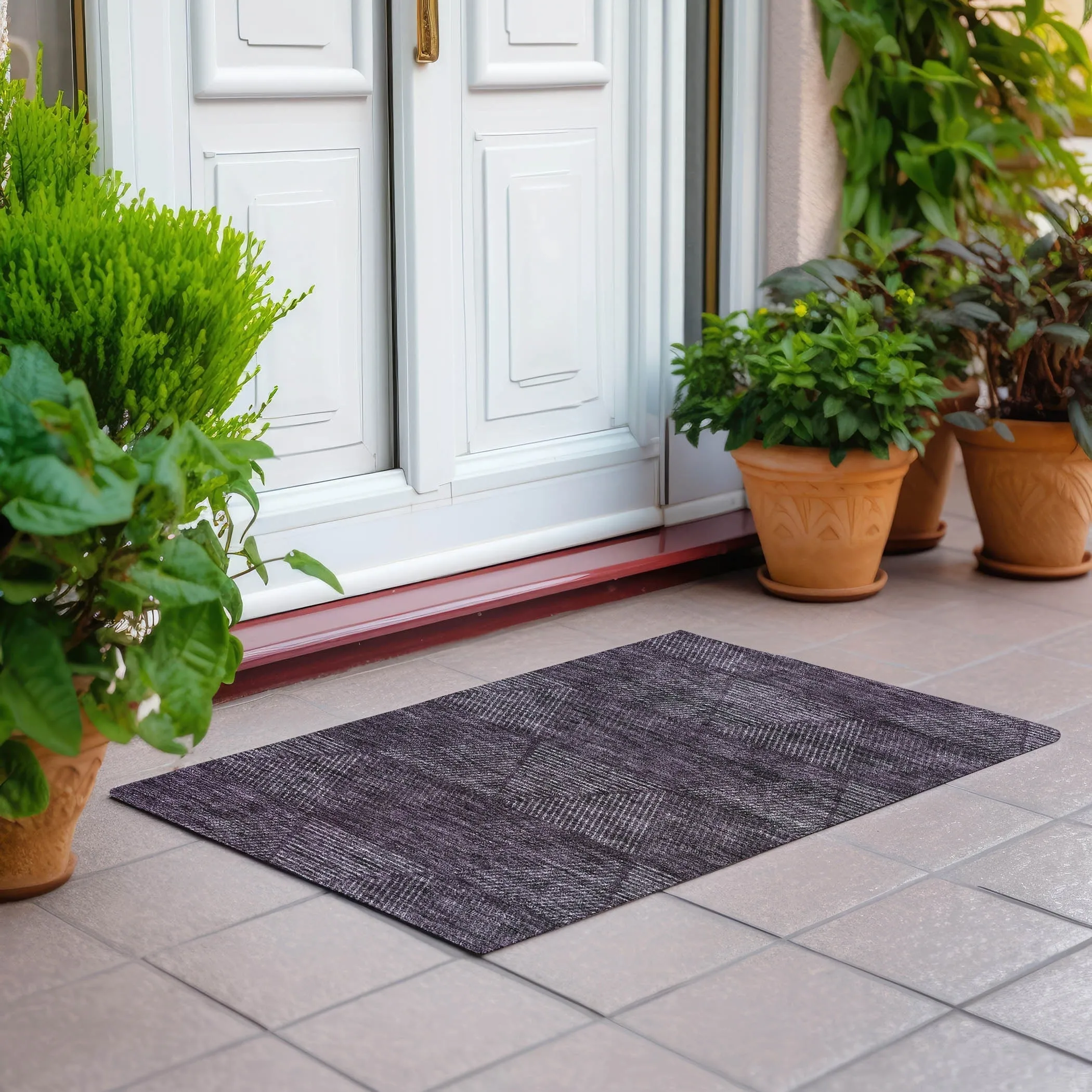 Machine Washable Indoor/ Outdoor Chantille Contemporary Prism Rug