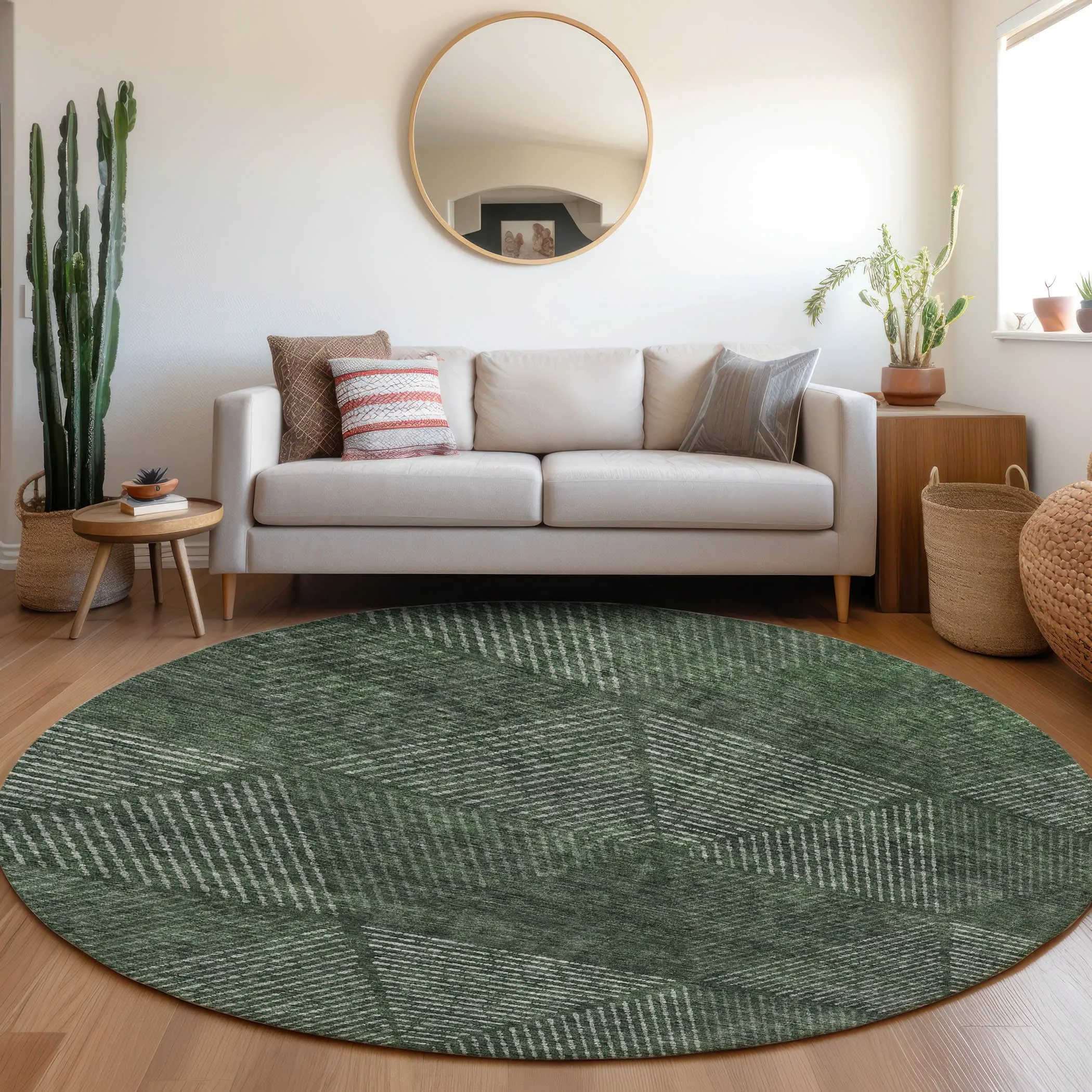 Machine Washable Indoor/ Outdoor Chantille Contemporary Prism Rug