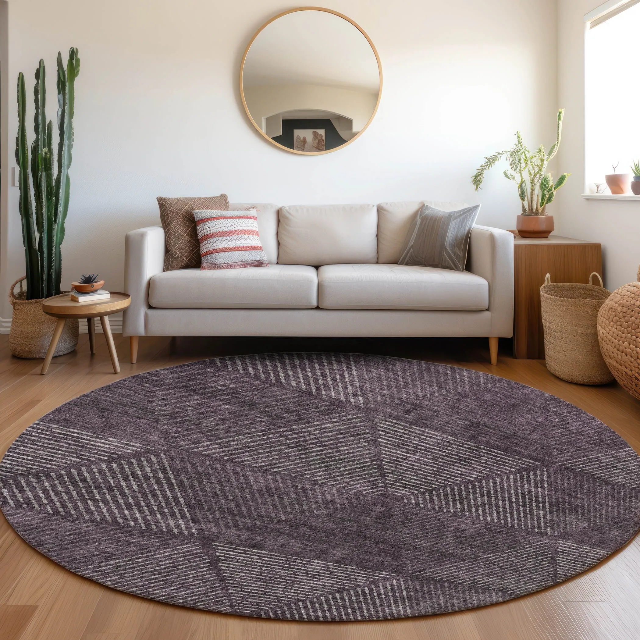 Machine Washable Indoor/ Outdoor Chantille Contemporary Prism Rug