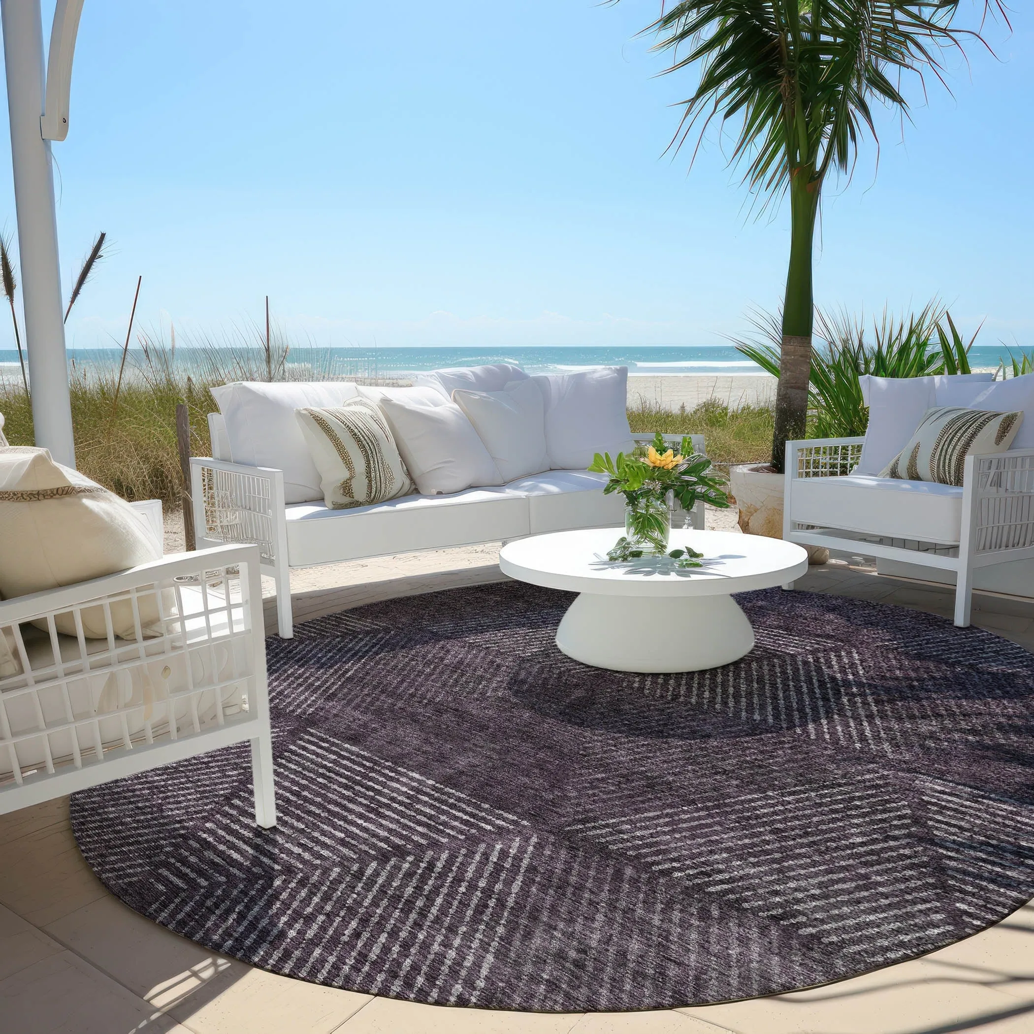 Machine Washable Indoor/ Outdoor Chantille Contemporary Prism Rug