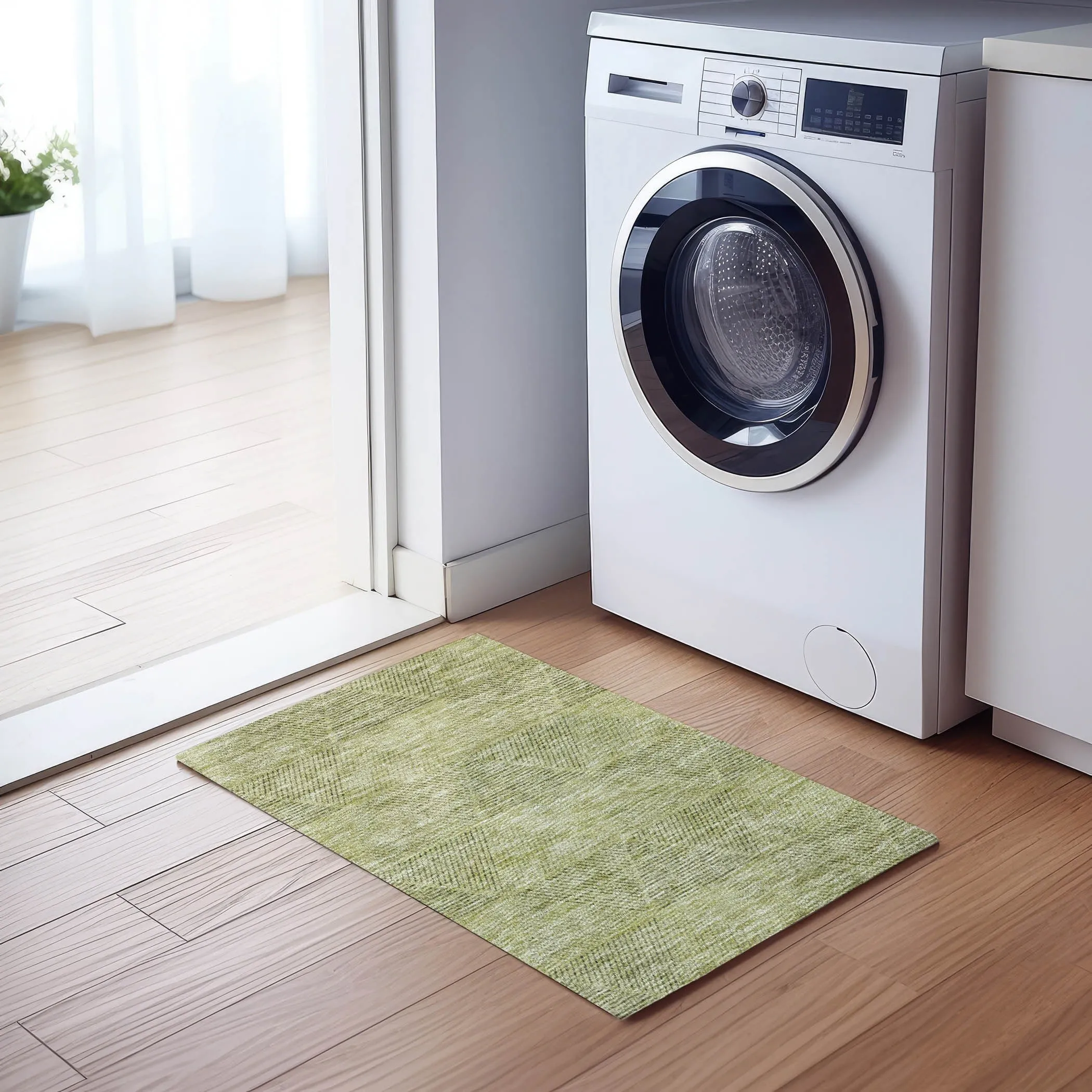 Machine Washable Indoor/ Outdoor Chantille Contemporary Prism Rug