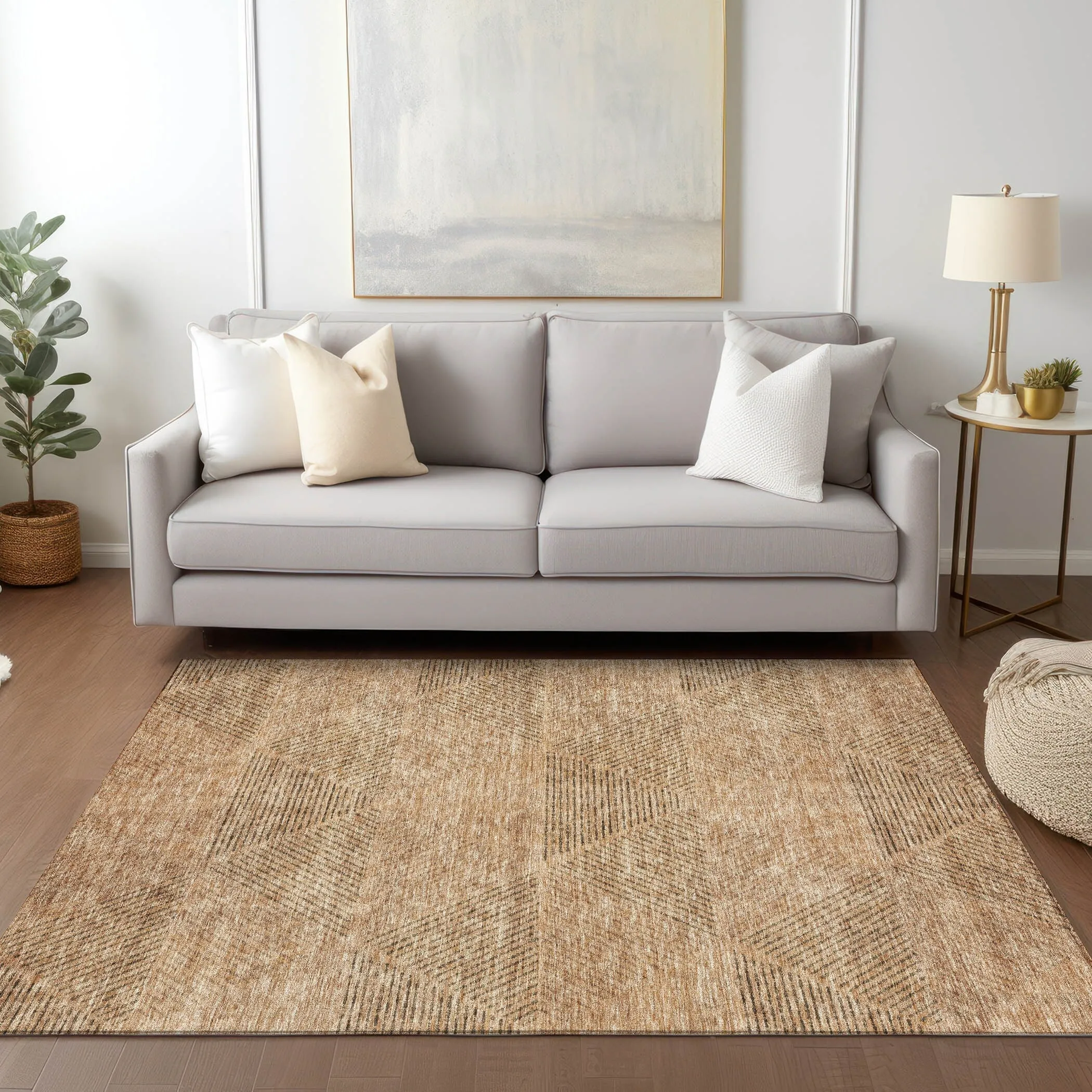 Machine Washable Indoor/ Outdoor Chantille Contemporary Prism Rug