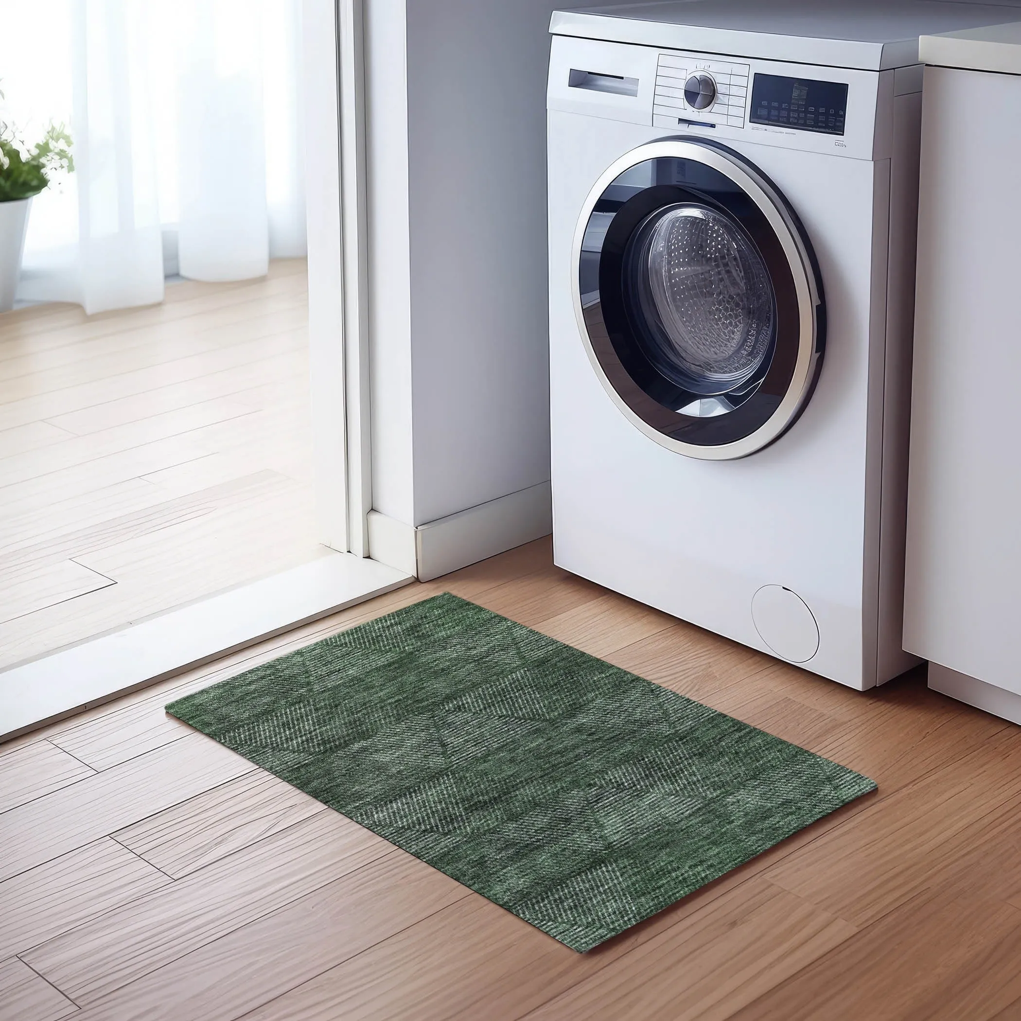 Machine Washable Indoor/ Outdoor Chantille Contemporary Prism Rug