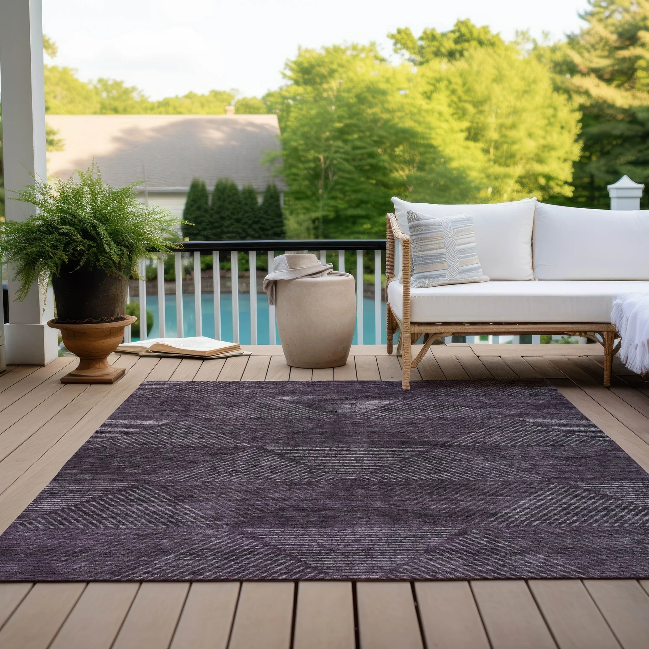 Machine Washable Indoor/ Outdoor Chantille Contemporary Prism Rug