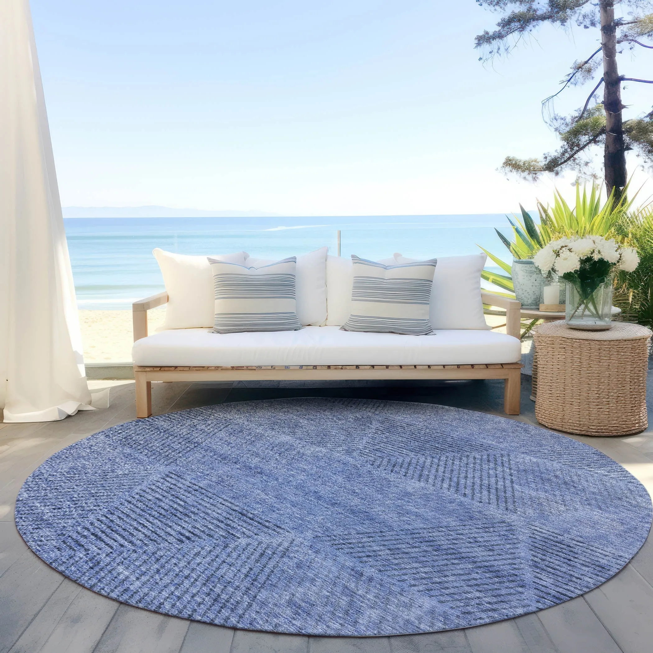 Machine Washable Indoor/ Outdoor Chantille Contemporary Prism Rug