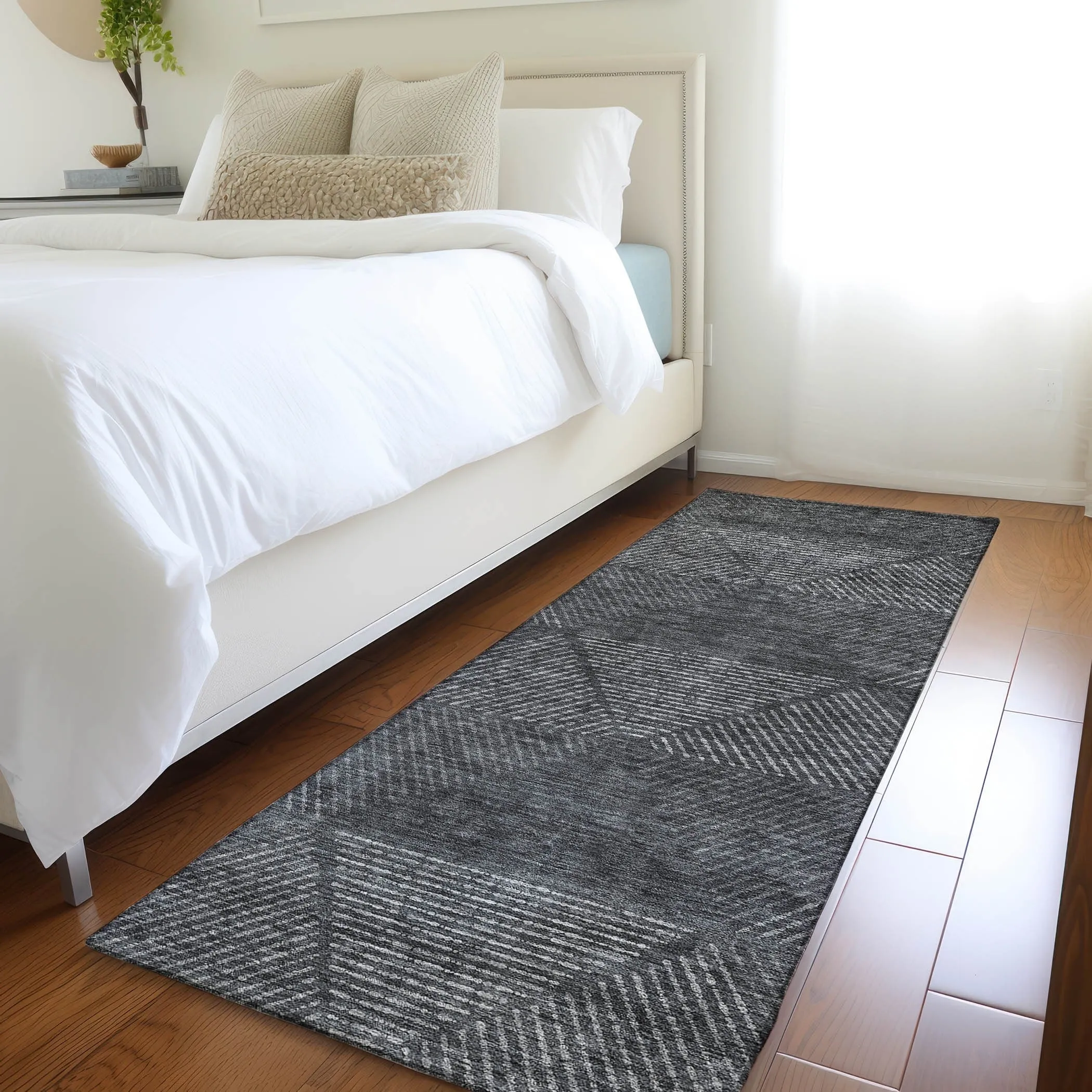 Machine Washable Indoor/ Outdoor Chantille Contemporary Prism Rug
