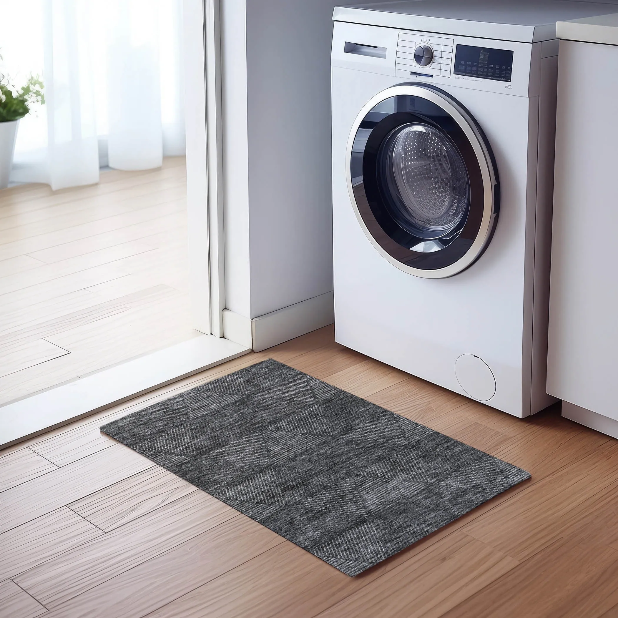 Machine Washable Indoor/ Outdoor Chantille Contemporary Prism Rug