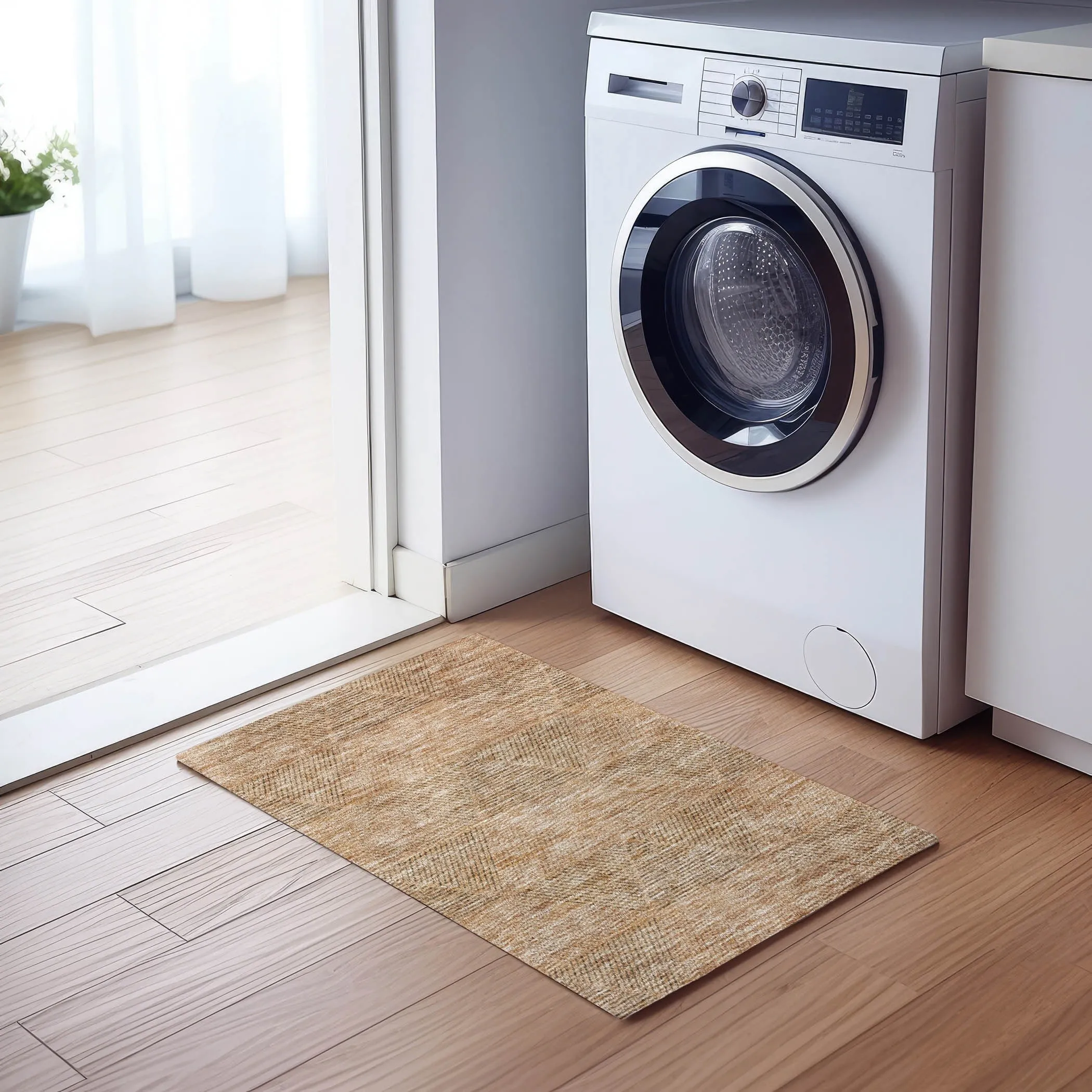 Machine Washable Indoor/ Outdoor Chantille Contemporary Prism Rug