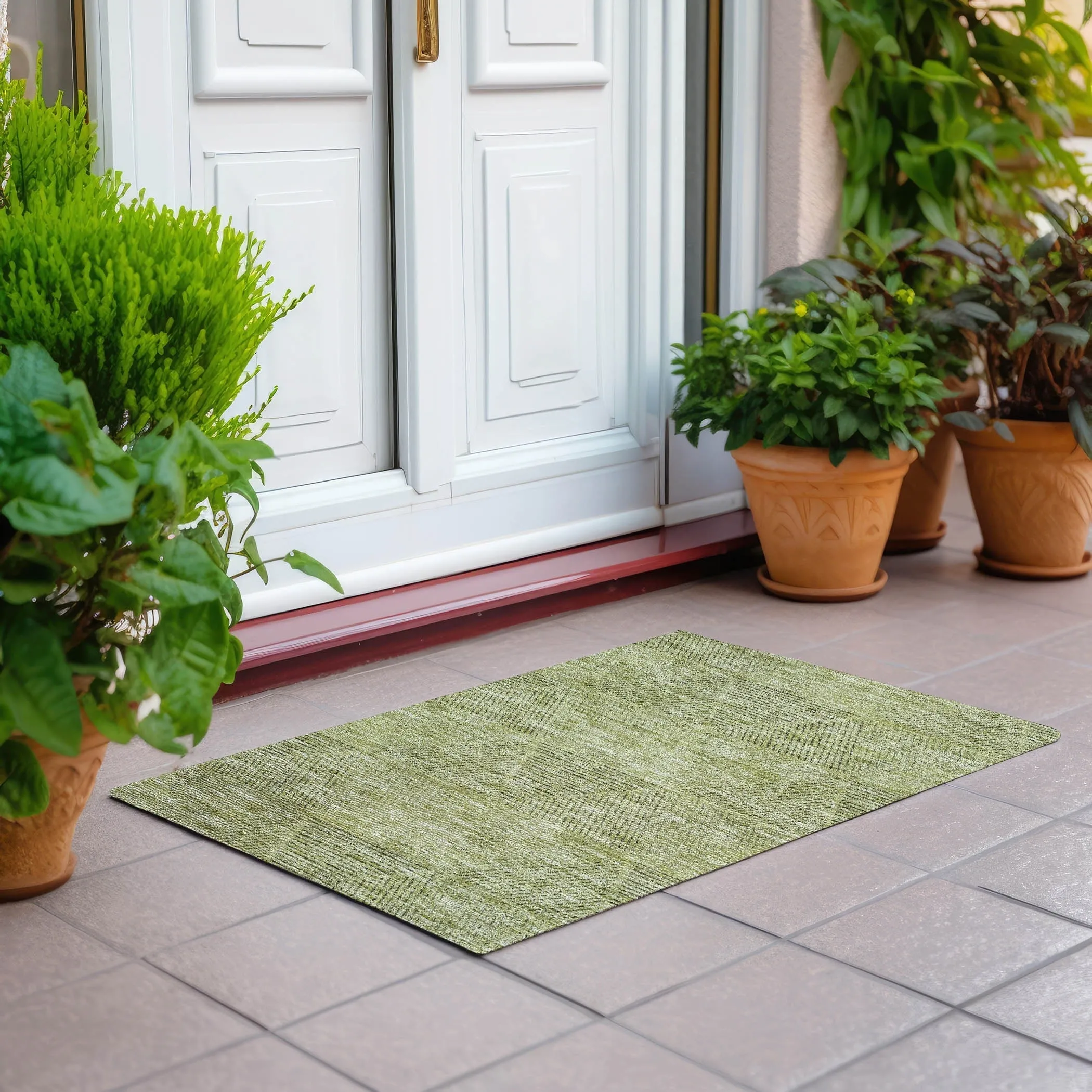 Machine Washable Indoor/ Outdoor Chantille Contemporary Prism Rug