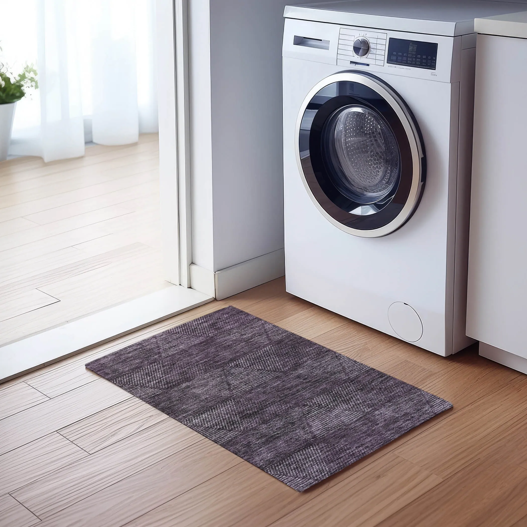Machine Washable Indoor/ Outdoor Chantille Contemporary Prism Rug