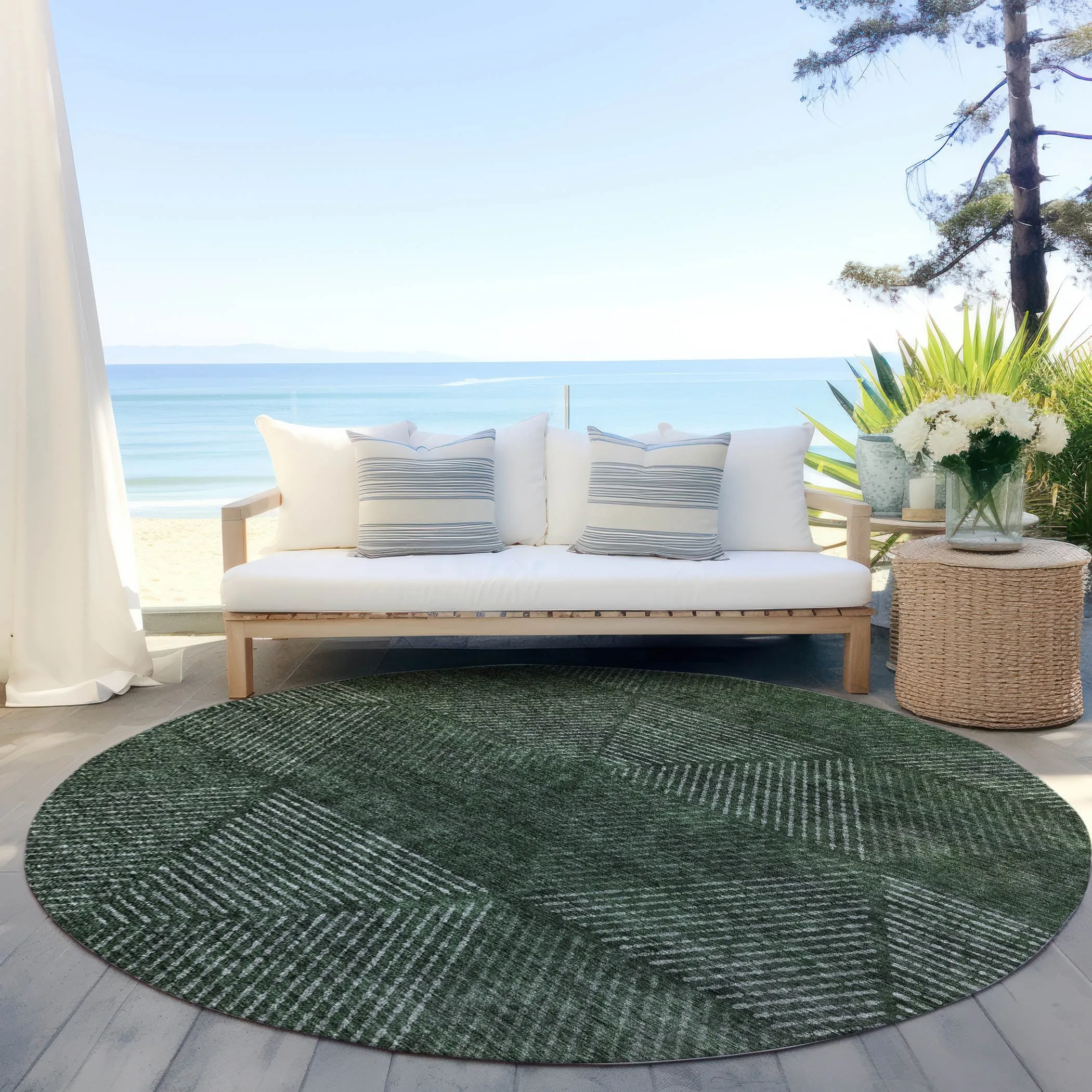 Machine Washable Indoor/ Outdoor Chantille Contemporary Prism Rug