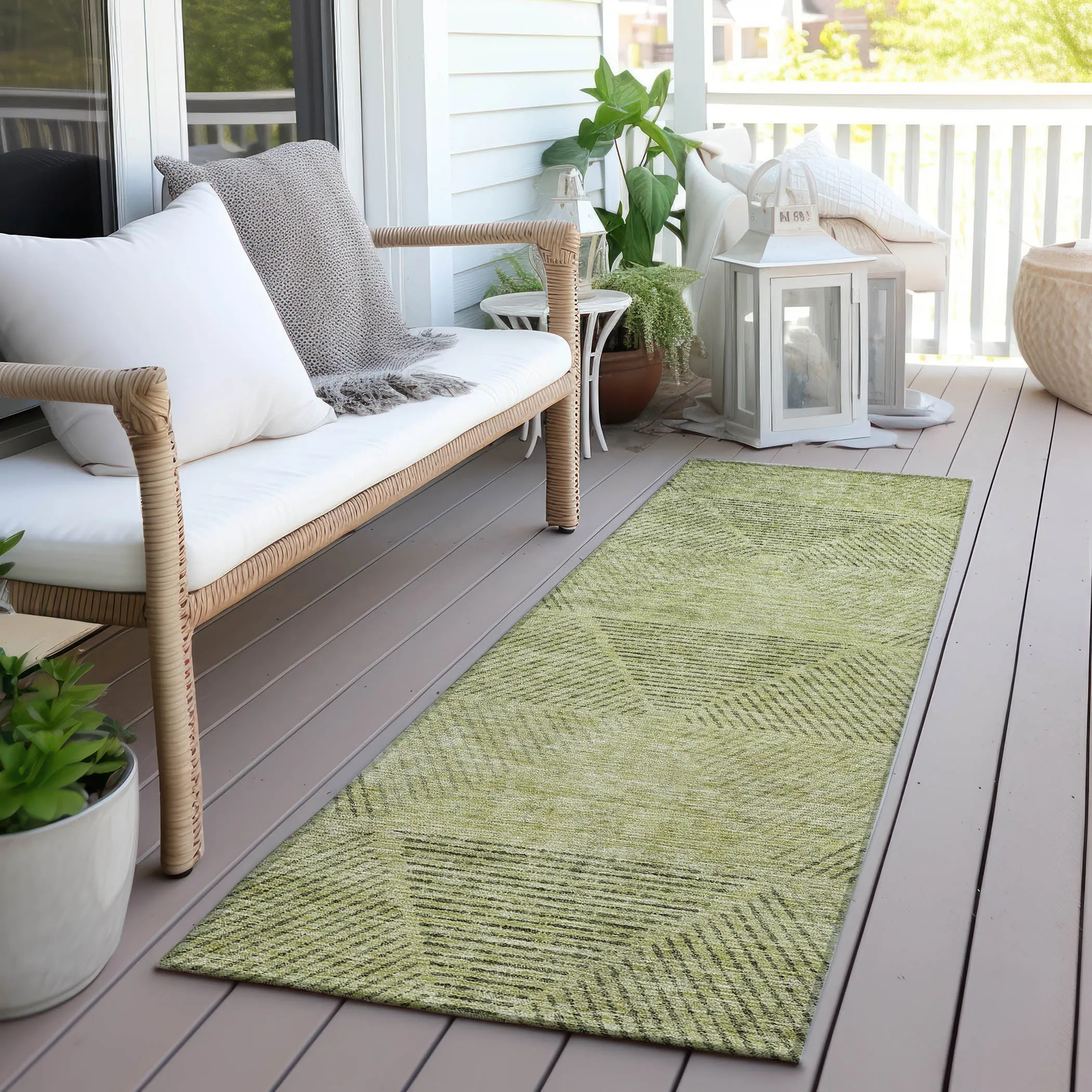 Machine Washable Indoor/ Outdoor Chantille Contemporary Prism Rug