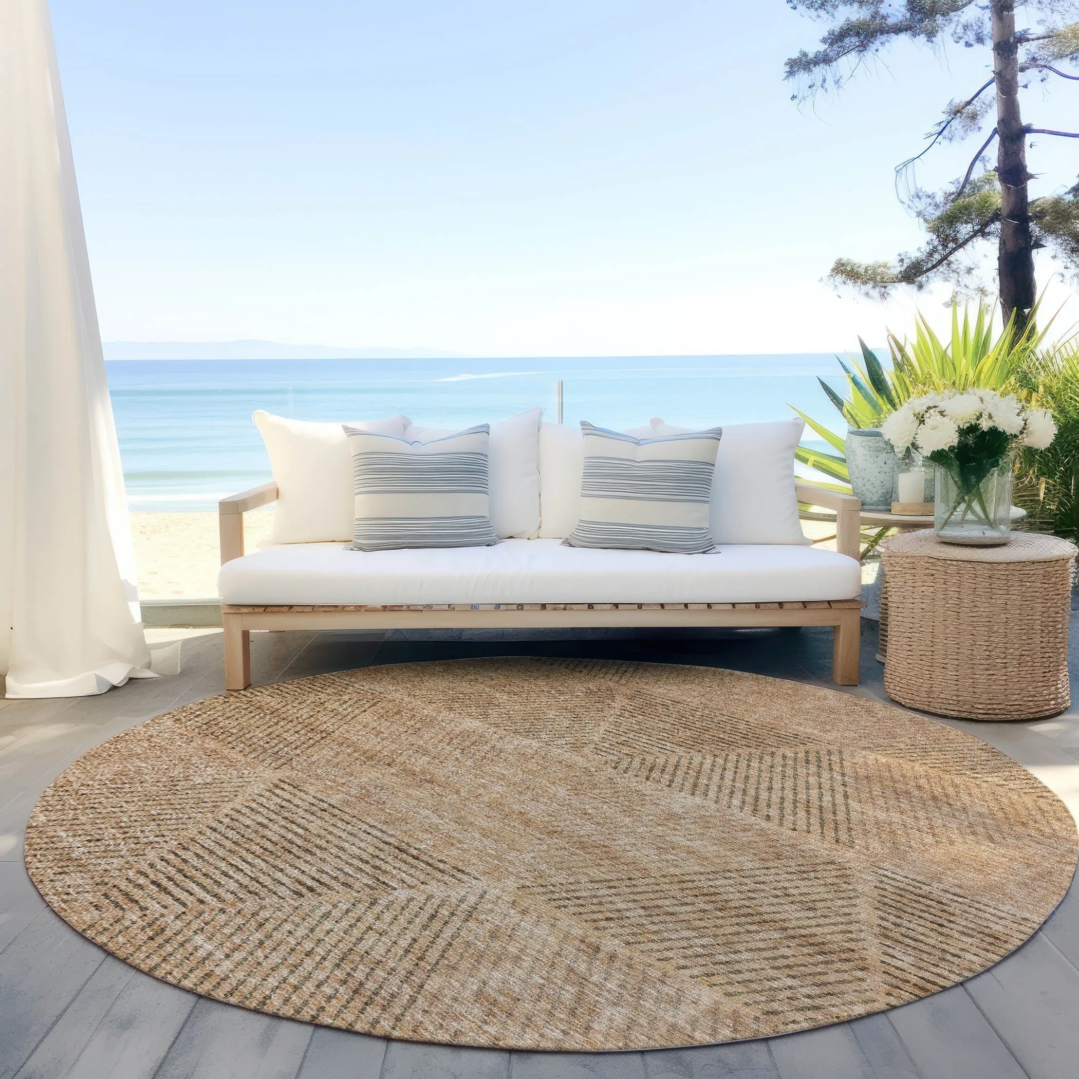 Machine Washable Indoor/ Outdoor Chantille Contemporary Prism Rug