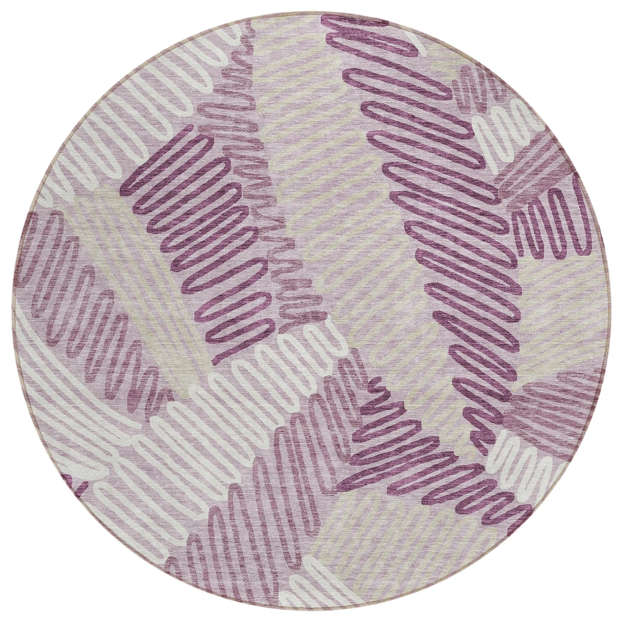 Machine Washable Indoor/ Outdoor Chantille Contemporary Squiggles Rug
