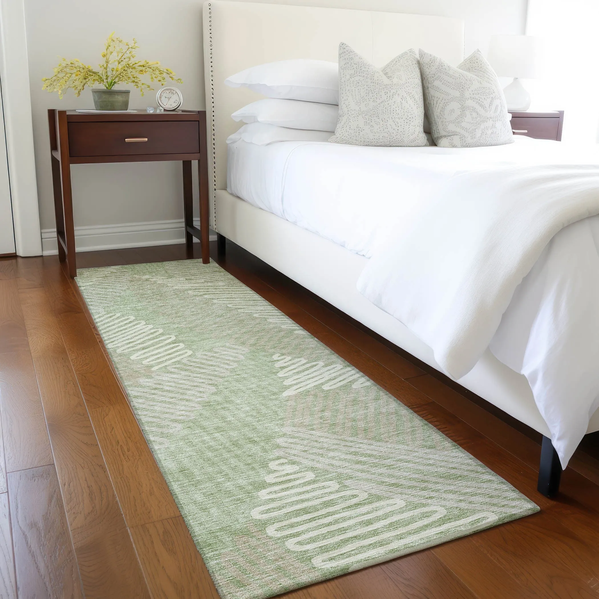 Machine Washable Indoor/ Outdoor Chantille Contemporary Squiggles Rug