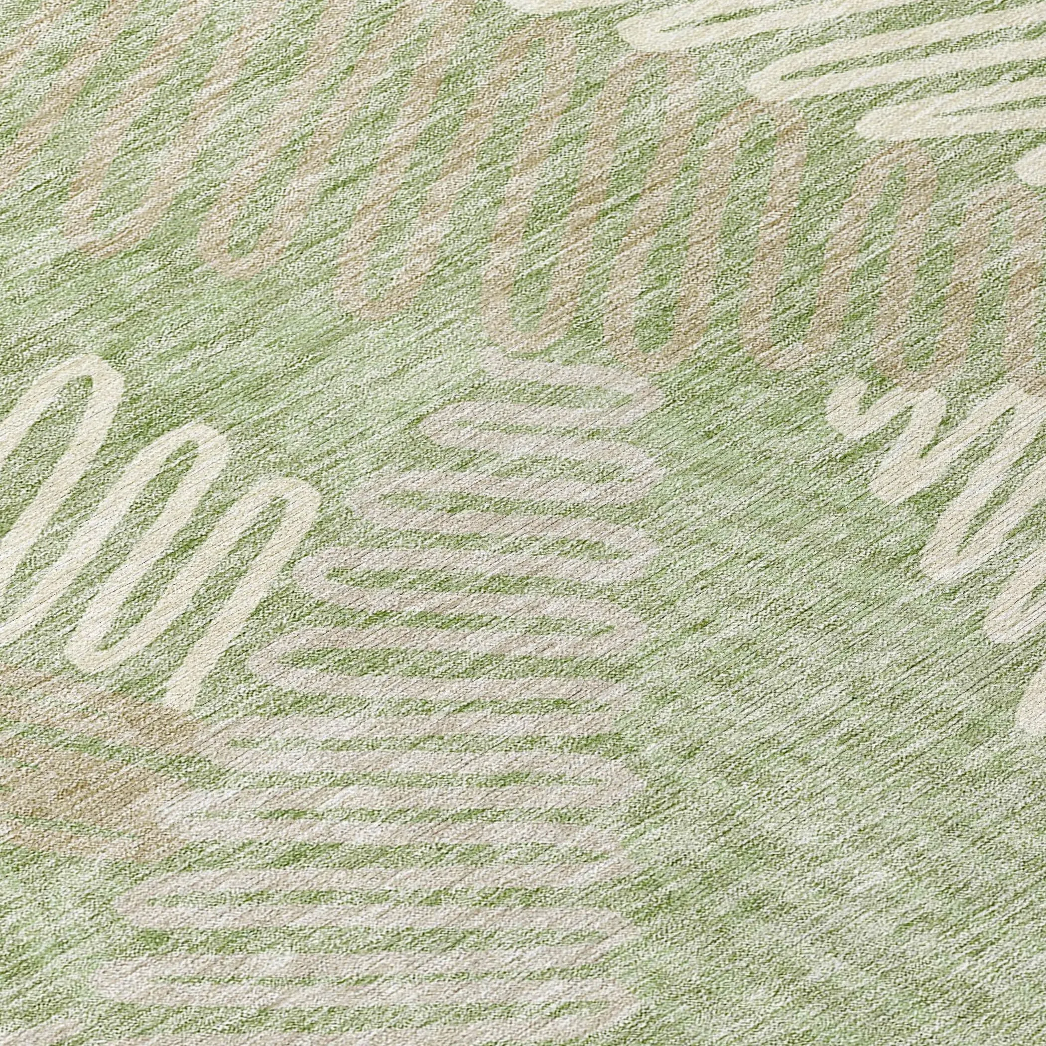 Machine Washable Indoor/ Outdoor Chantille Contemporary Squiggles Rug