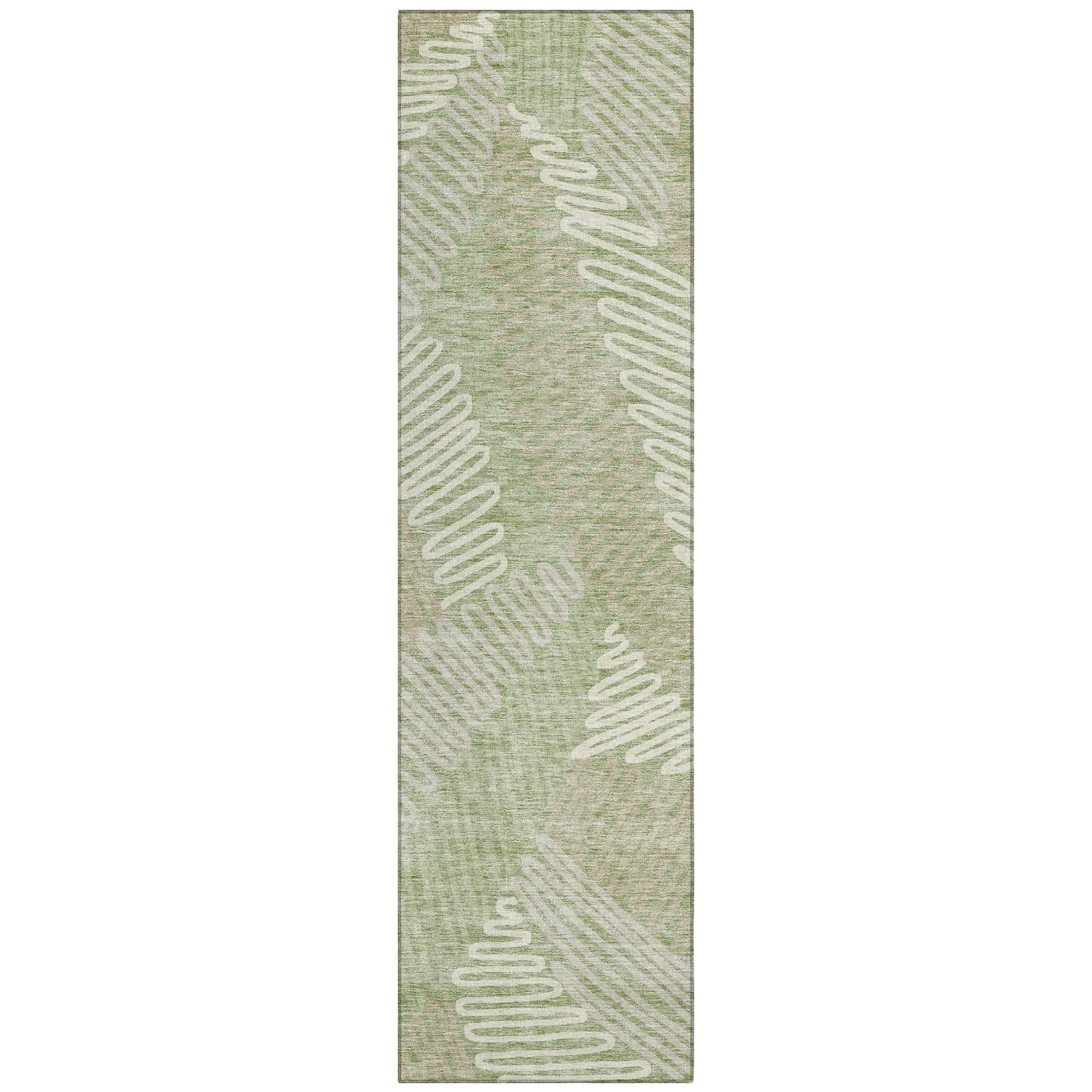 Machine Washable Indoor/ Outdoor Chantille Contemporary Squiggles Rug