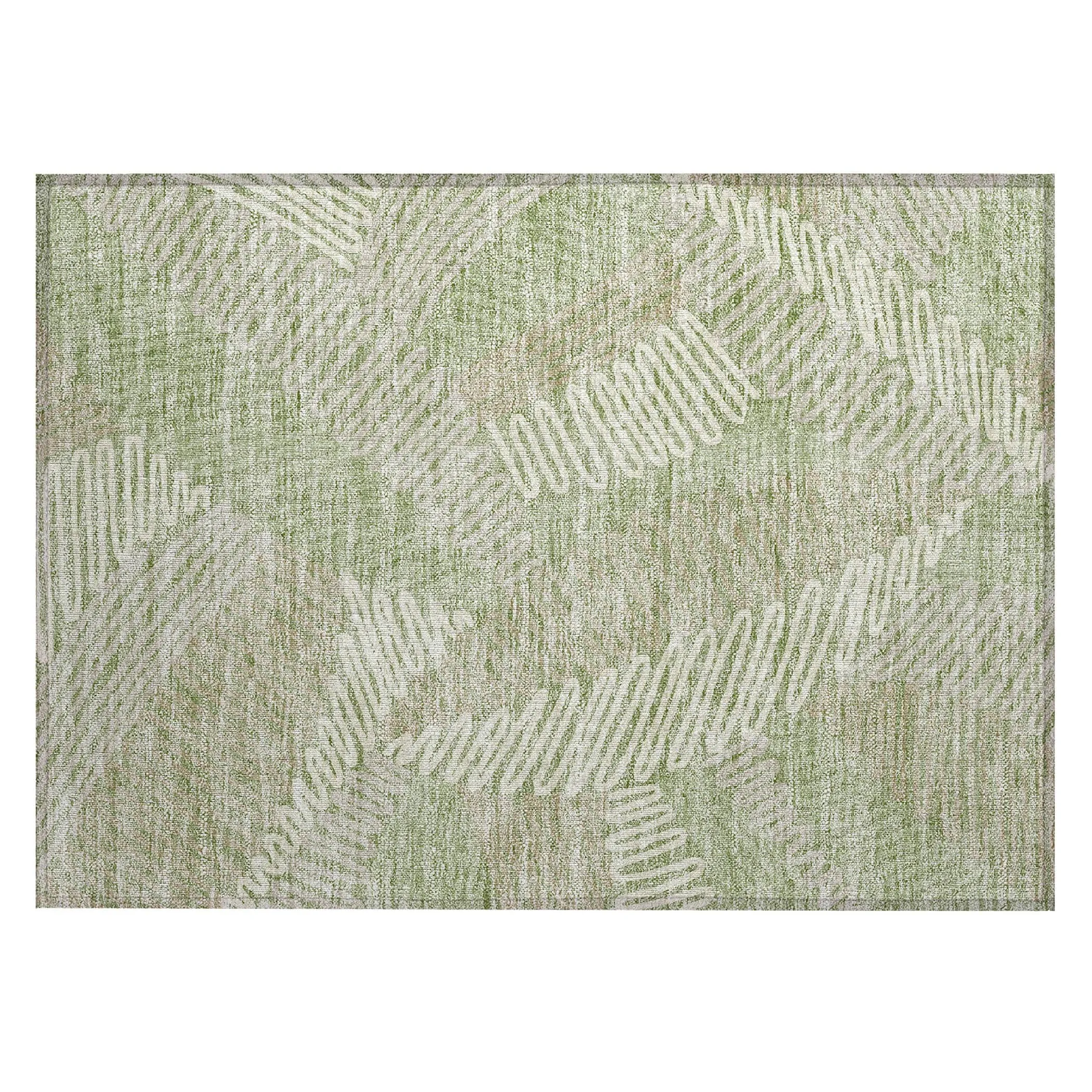 Machine Washable Indoor/ Outdoor Chantille Contemporary Squiggles Rug